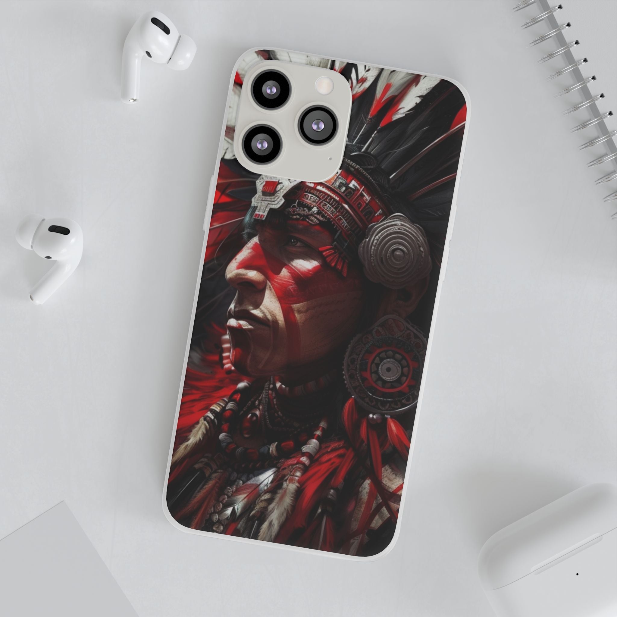Aztec Loyal Warrior – Flexi Phone Case (iPhone & Samsung • Clear TPU • Made in USA • Personalized Option)