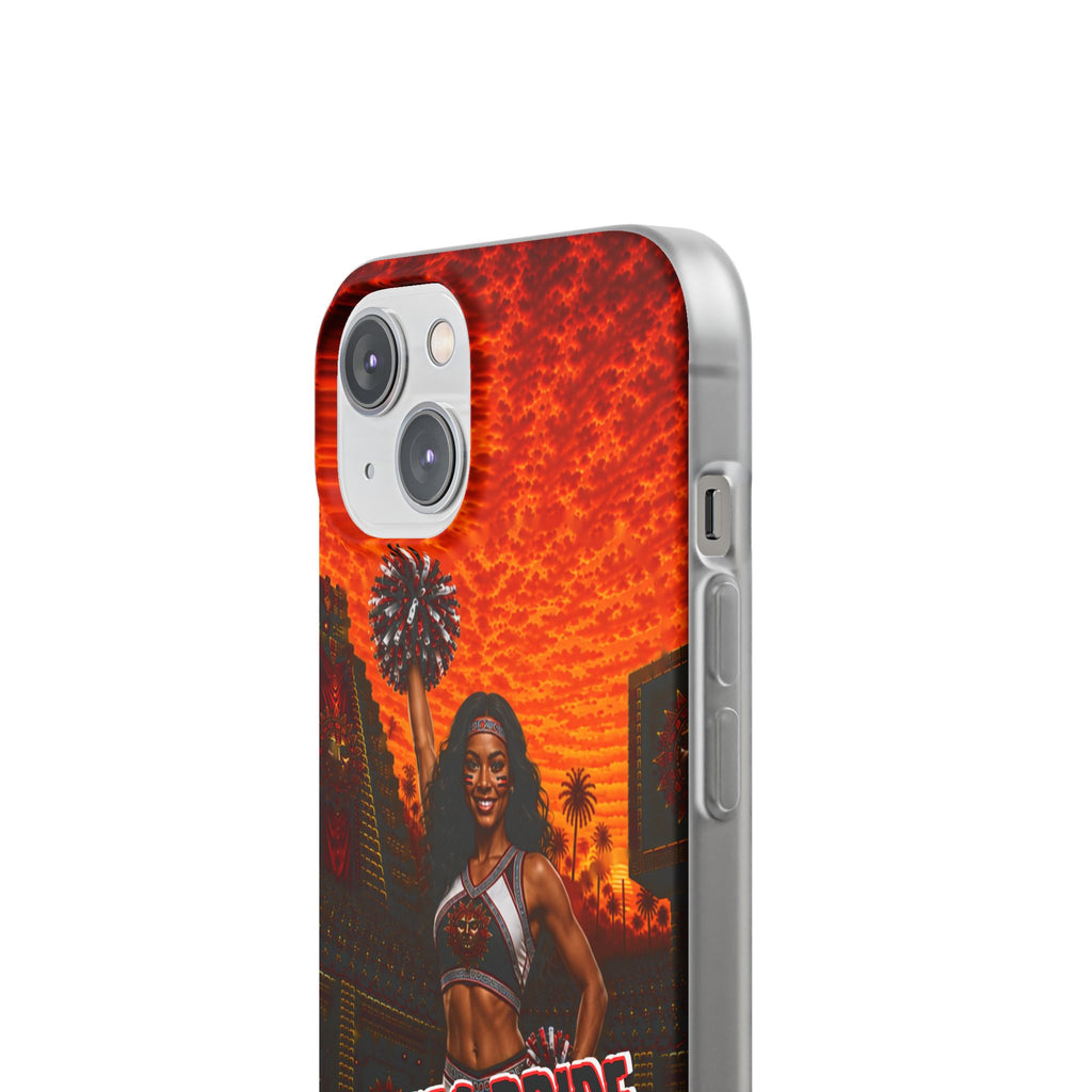 Aztec Cheerleader Warrior – Flexi Phone Case (iPhone & Samsung • Clear TPU • Made & Shipped in the USA • 🚚 FREE USA Shipping • Personalized Option)