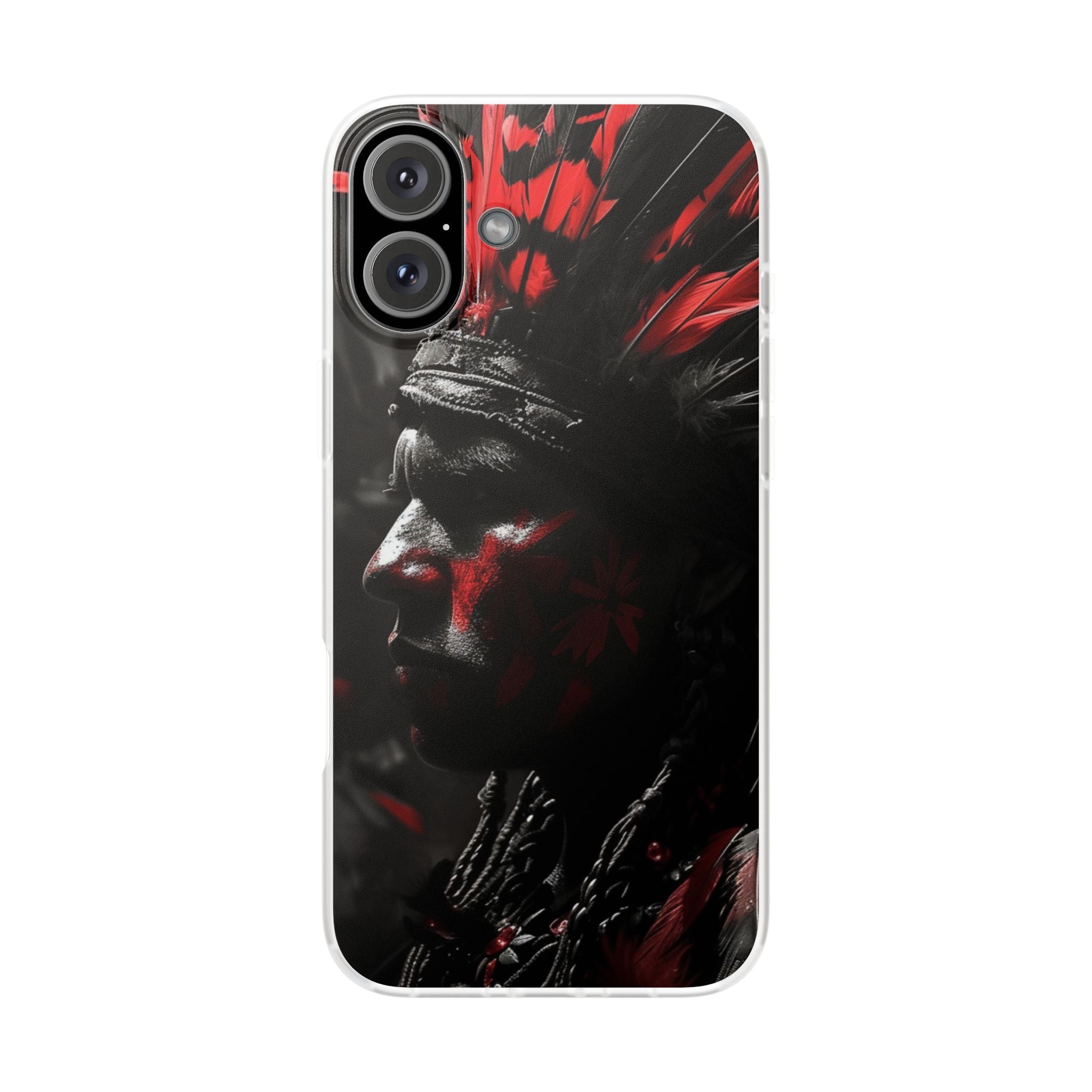 Aztec Jaguar Warrior – Flexi Phone Case (iPhone & Samsung • Clear TPU • Made in USA • Personalized Option)