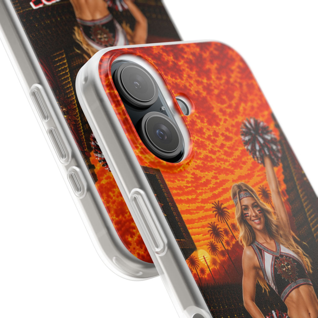 Aztec Cheerleader Warrior – Flexi Phone Case (iPhone & Samsung • Clear TPU • Made & Shipped in the USA • 🚚 FREE USA Shipping • Personalized Option)