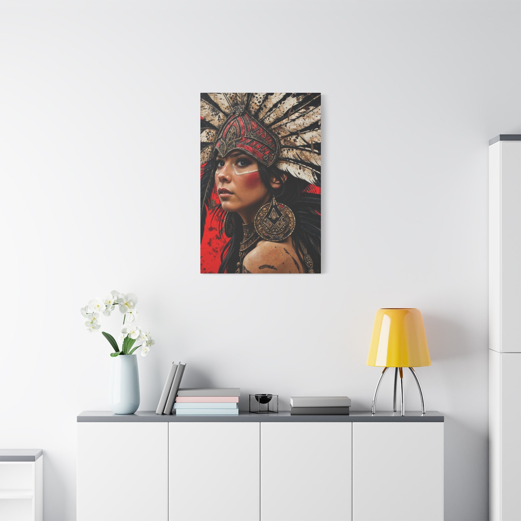 Aztec Moon Goddess – Bold Aztec Wall Art Canvas