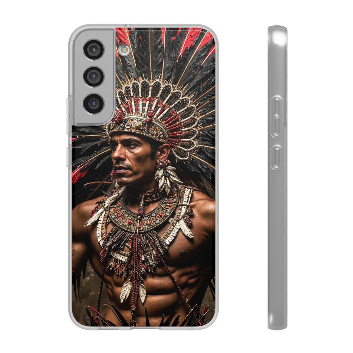 Aztec Sun Guardian – Flexi Phone Case (iPhone & Samsung • Clear TPU • Made in USA • Personalized Option)