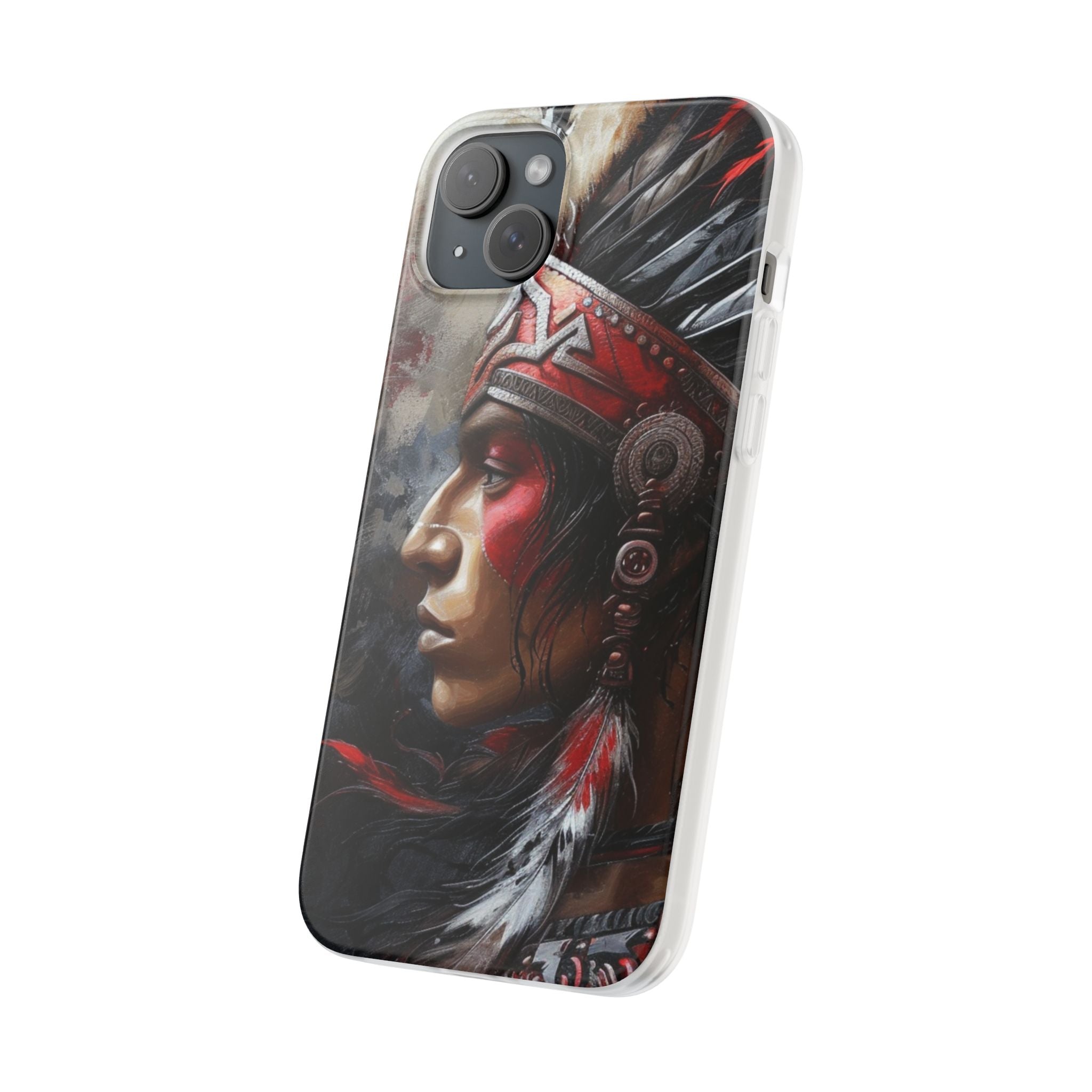 Aztec Silent Warrior – Flexi Phone Case (iPhone & Samsung • Clear TPU • Made in USA • Personalized Option)