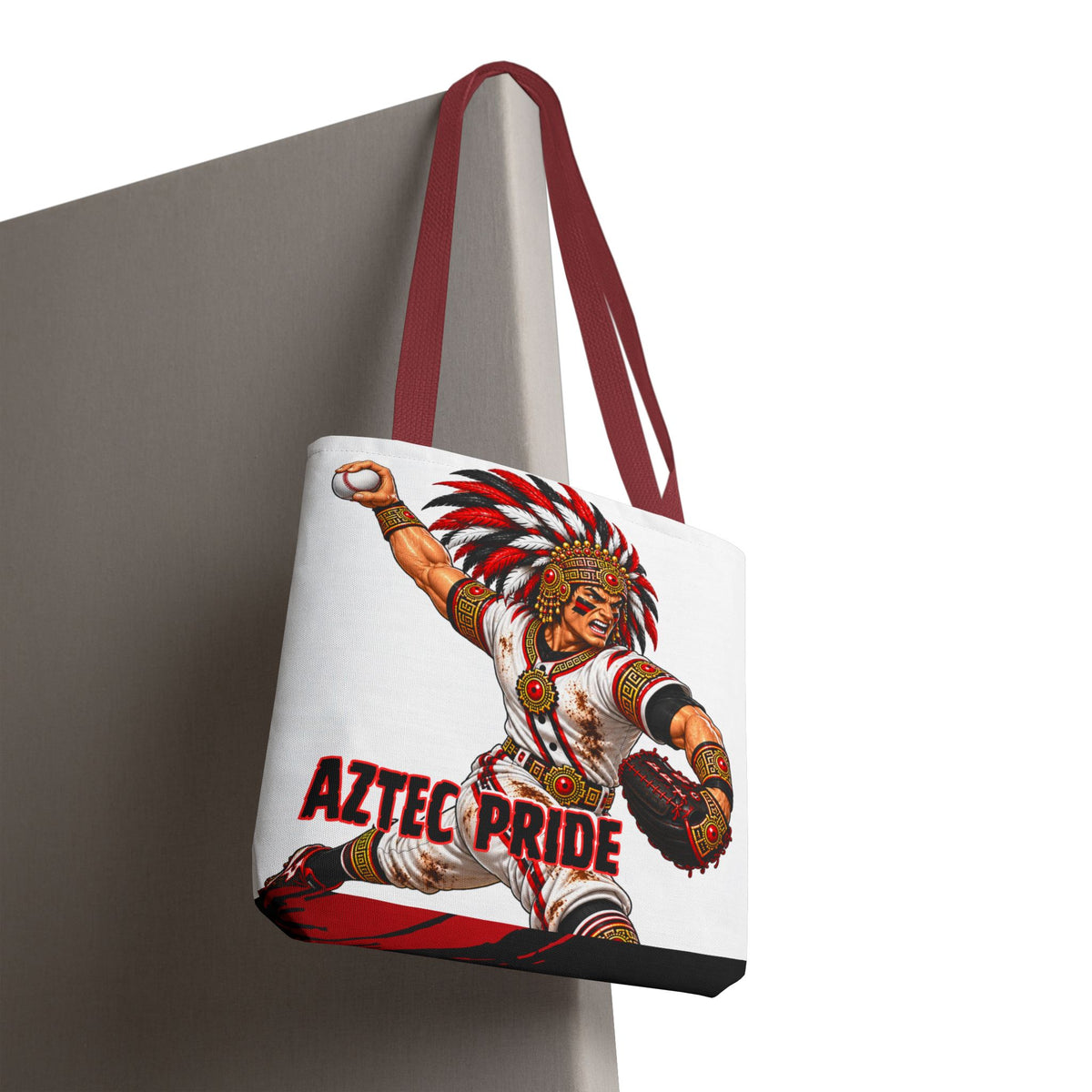 Aztec Baseball Savage Warrior Tote Bag