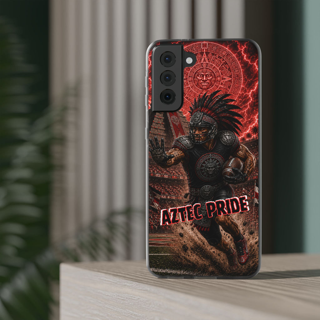 Aztec Football Warrior – Flexi Phone Case (iPhone & Samsung • Clear TPU • Made in USA • Personalized Option)