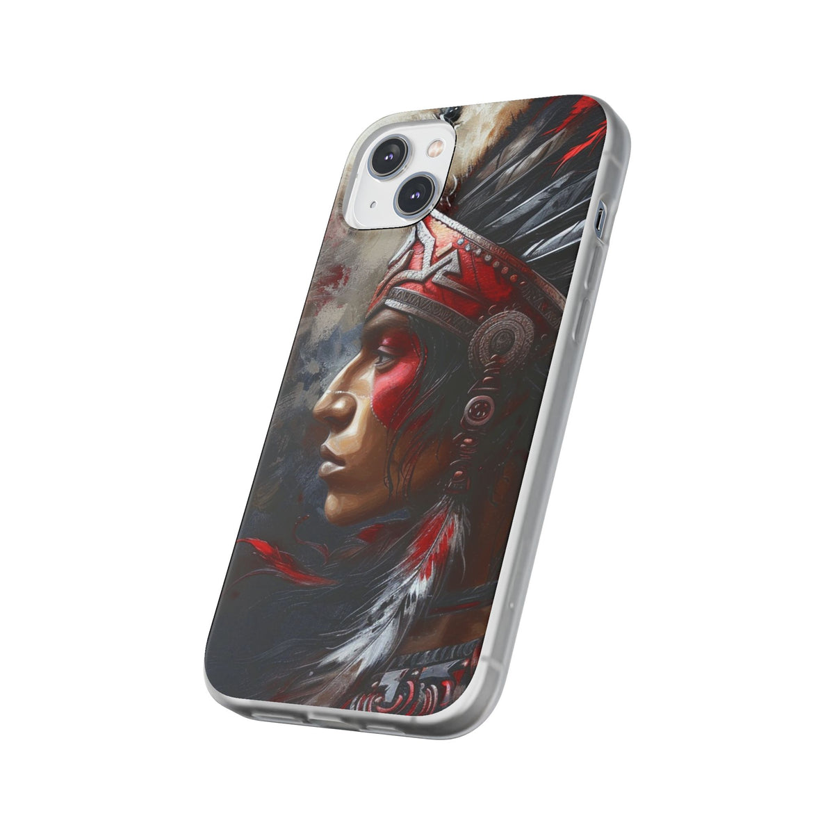 Aztec Silent Warrior – Flexi Phone Case (iPhone & Samsung • Clear TPU • Made in USA • Personalized Option)