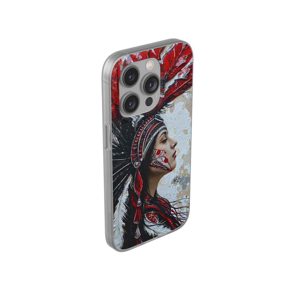 Aztec Silent Goddess – Flexi Phone Case (iPhone & Samsung • Clear TPU • Made in USA • Personalized Option)