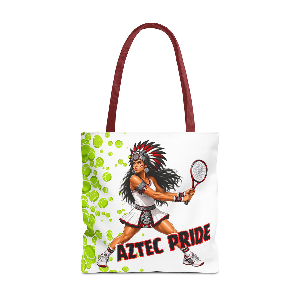 Aztec Tennis Female Warrior Tote Bag | Aztec-Inspired AI Art • Made & Shipped in the USA • 🚚 FREE USA Shipping • FREE Personalization