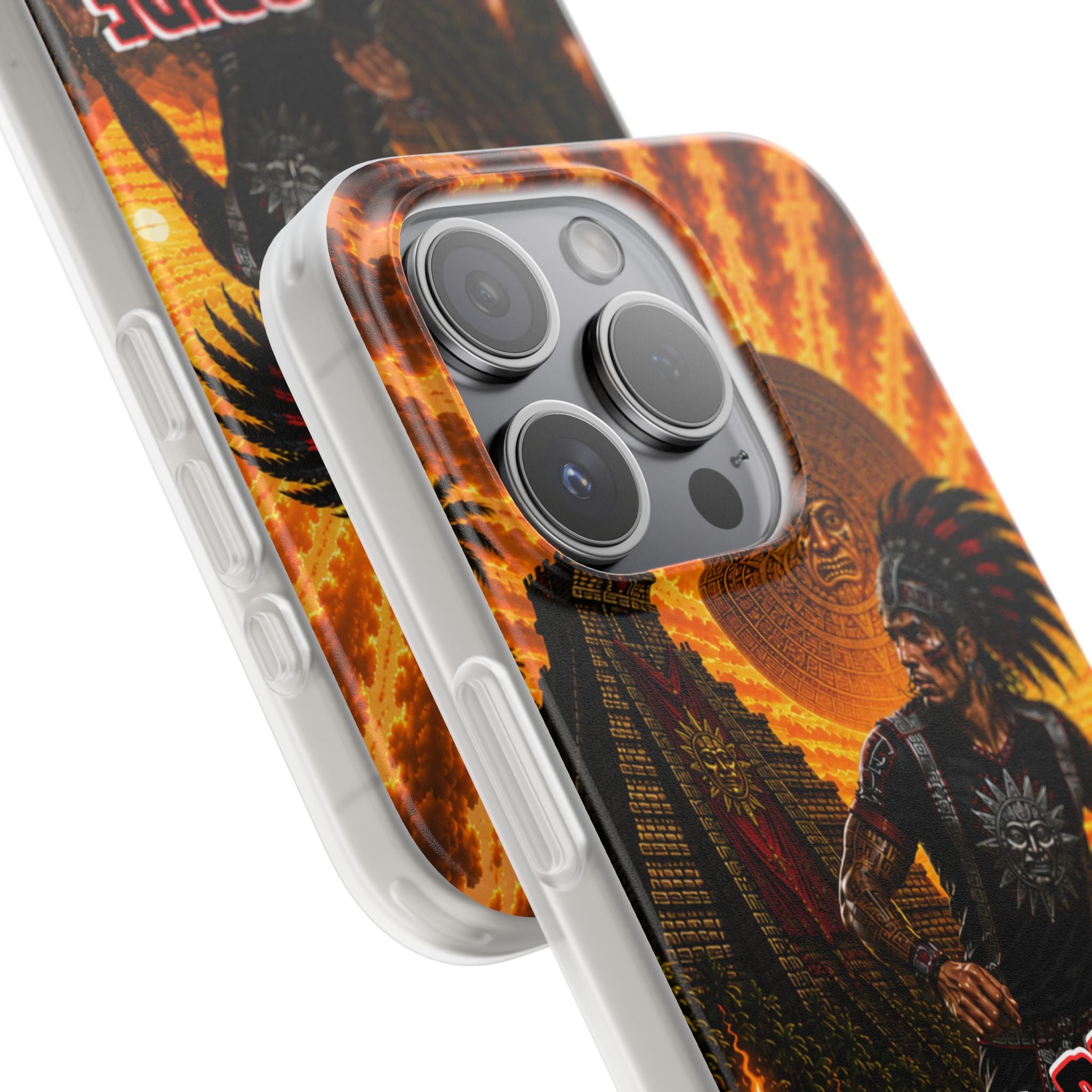 Aztec Soccer Male Warrior – Flexi Phone Case (iPhone & Samsung • Clear TPU • Made & Shipped in the USA • 🚚 FREE USA Shipping • Personalized Option)