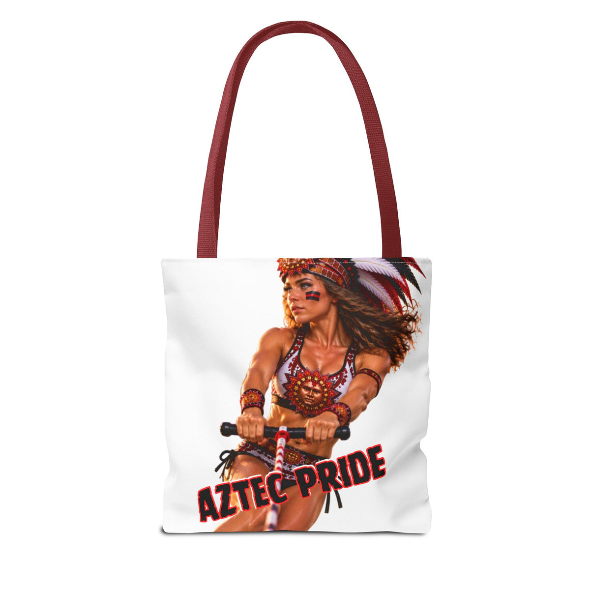 Aztec Waterski Wakeboard Female Warrior Tote Bag | Aztec-Inspired AI Art • Made & Shipped in the USA • 🚚 FREE USA Shipping • FREE Personalization