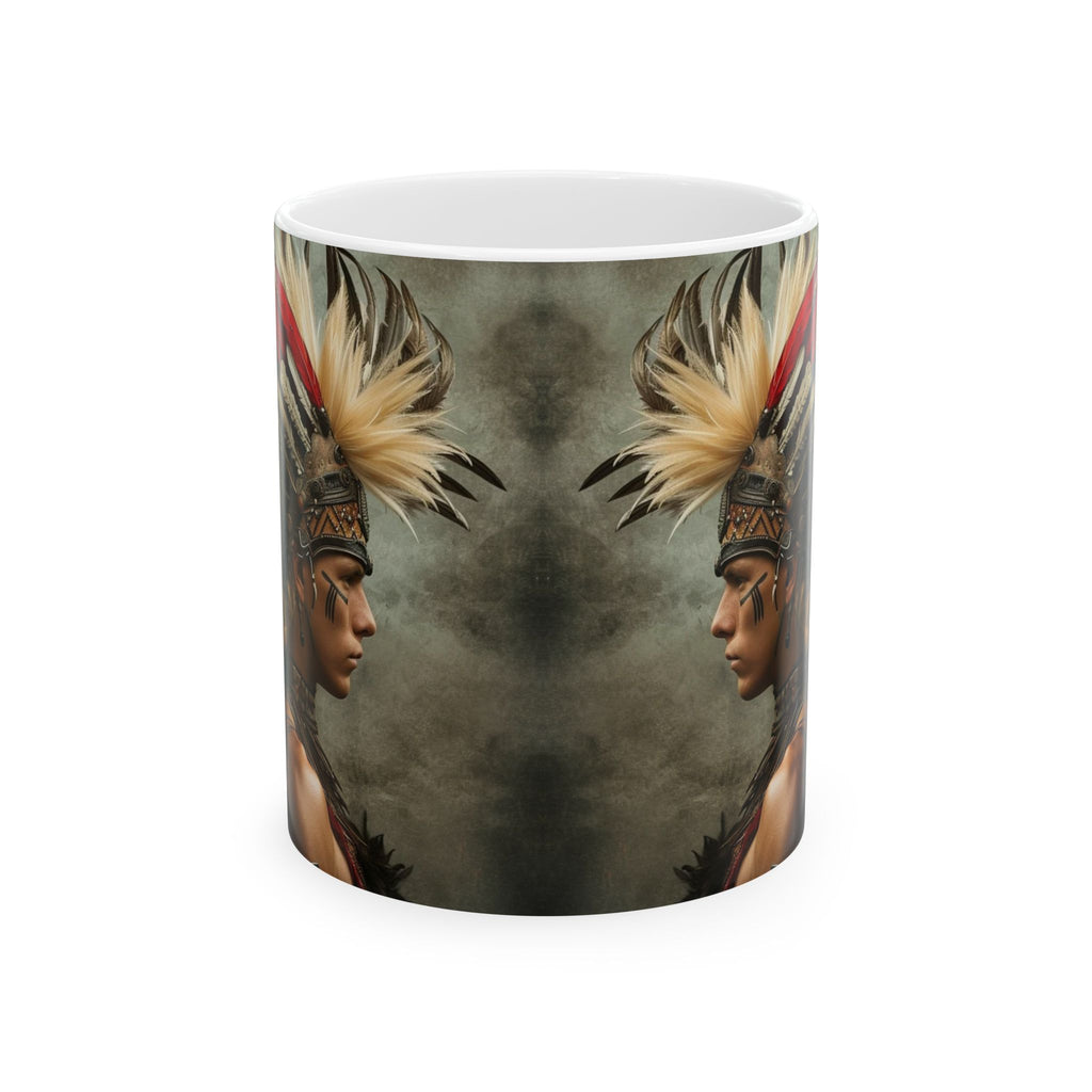Aztec Storm Warrior – Ceramic Mug (11oz, 15oz • Dishwasher & Microwave Safe • Made in USA • Personalized Option)