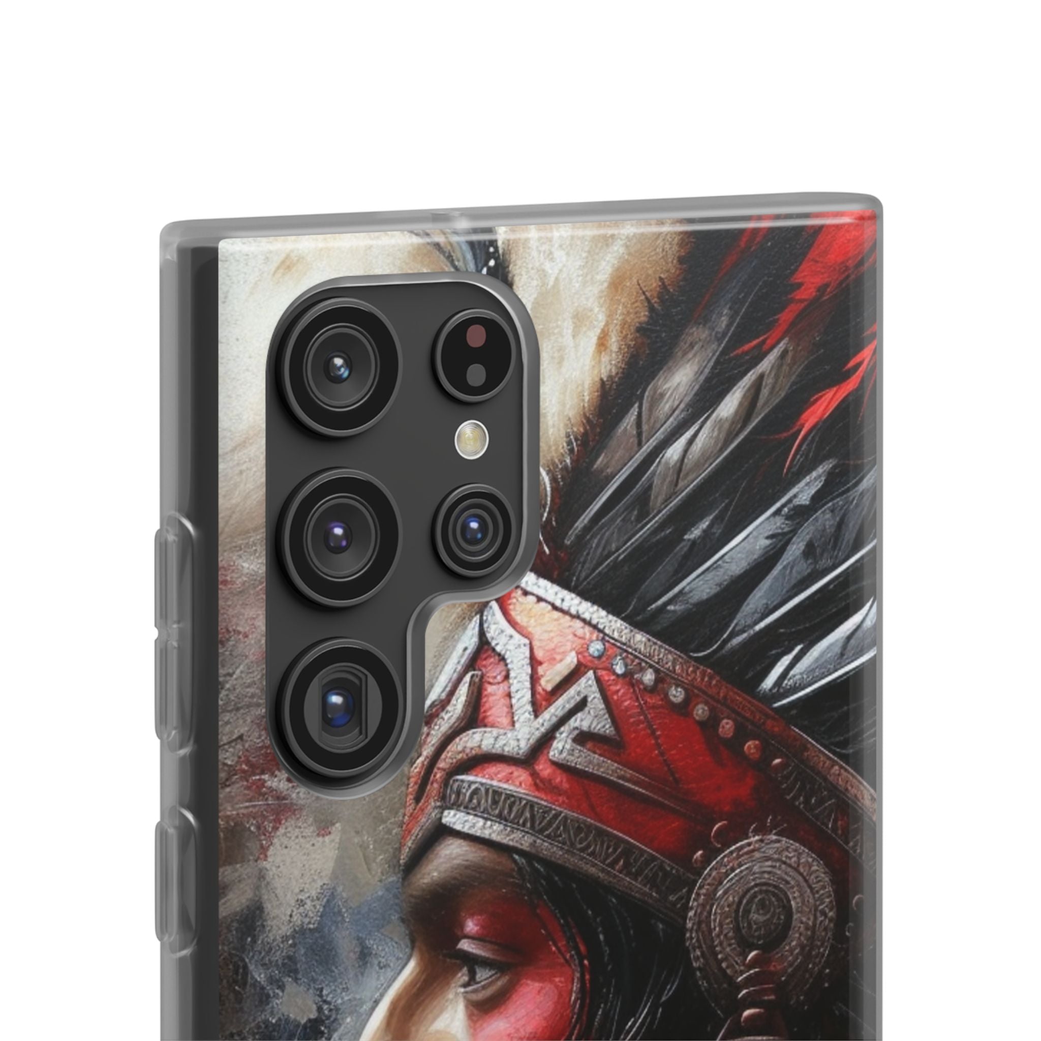 Aztec Silent Warrior – Flexi Phone Case (iPhone & Samsung • Clear TPU • Made in USA • Personalized Option)