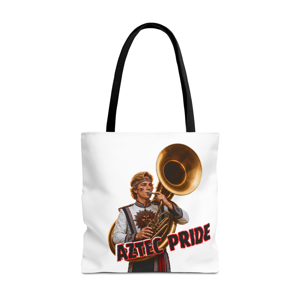 Aztec Band Warrior Tote Bag | Aztec-Inspired AI Art • Made & Shipped in the USA • 🚚 FREE USA Shipping • FREE Personalization