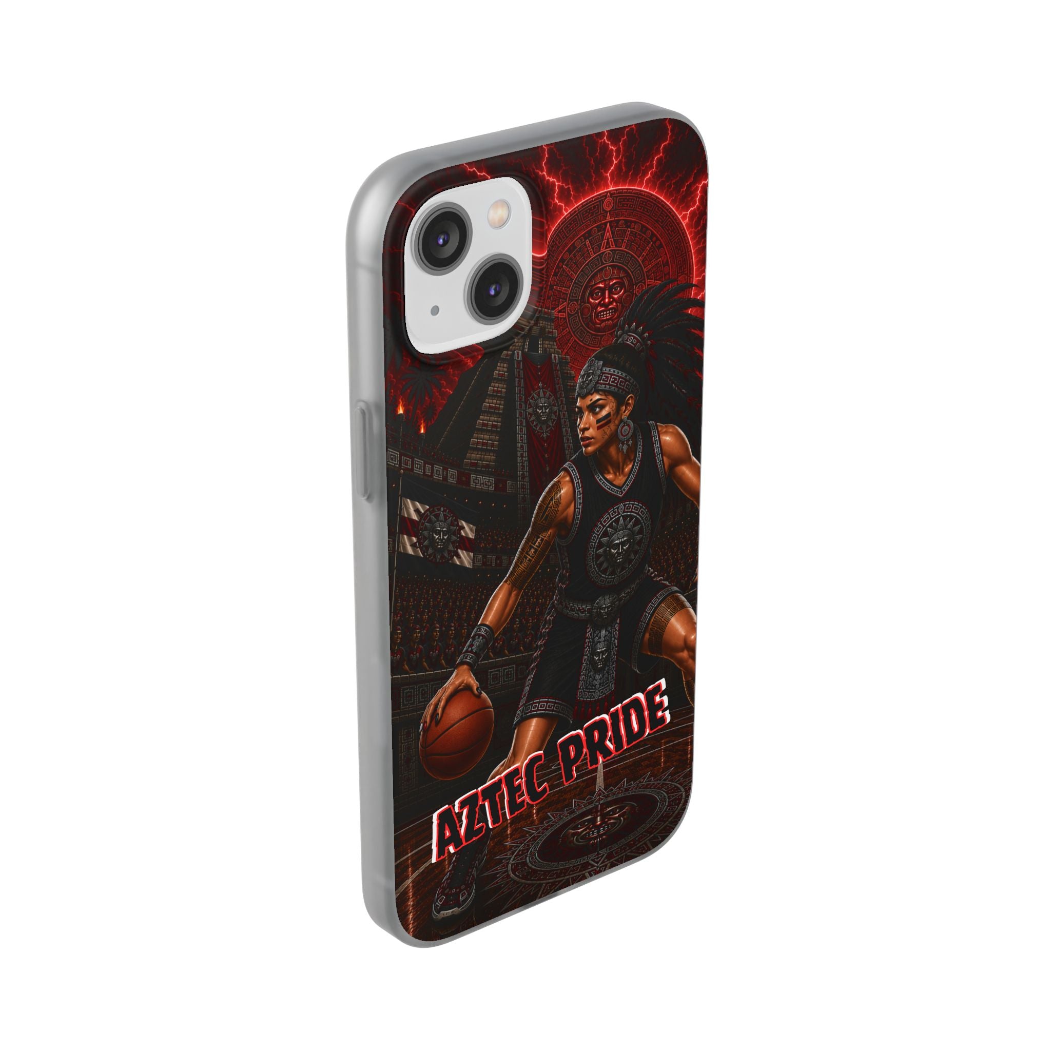 Aztec Basketball Female Warrior – Flexi Phone Case (iPhone & Samsung • Clear TPU • Made & Shipped in the USA • 🚚 FREE USA Shipping • Personalized Option)
