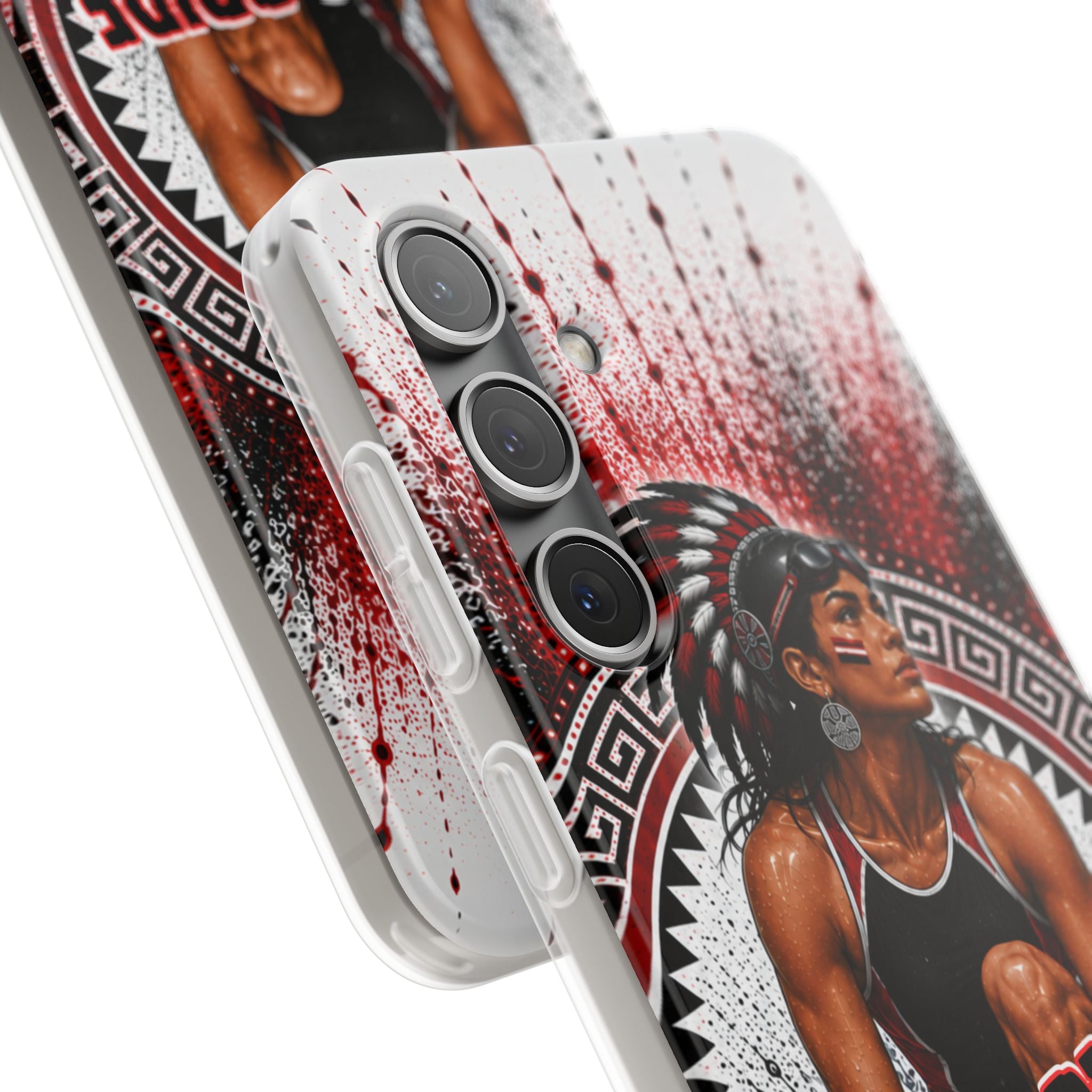 Aztec Swim & Dive Warrior – Flexi Phone Case (iPhone & Samsung • Clear TPU • Made & Shipped in the USA • 🚚 FREE USA Shipping • Personalized Option)