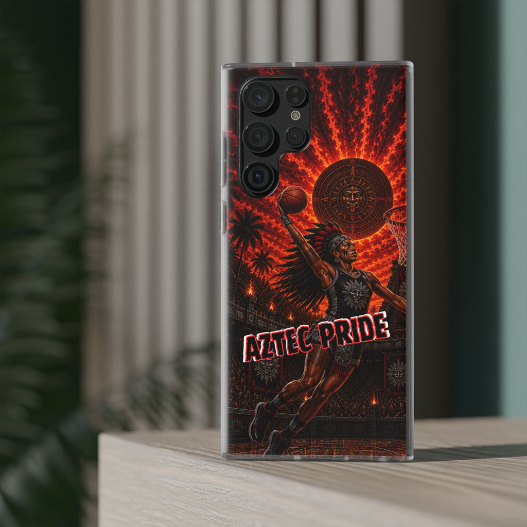 Aztec Basketball Female Warrior – Flexi Phone Case (iPhone & Samsung • Clear TPU • Made & Shipped in the USA • 🚚 FREE USA Shipping • Personalized Option)