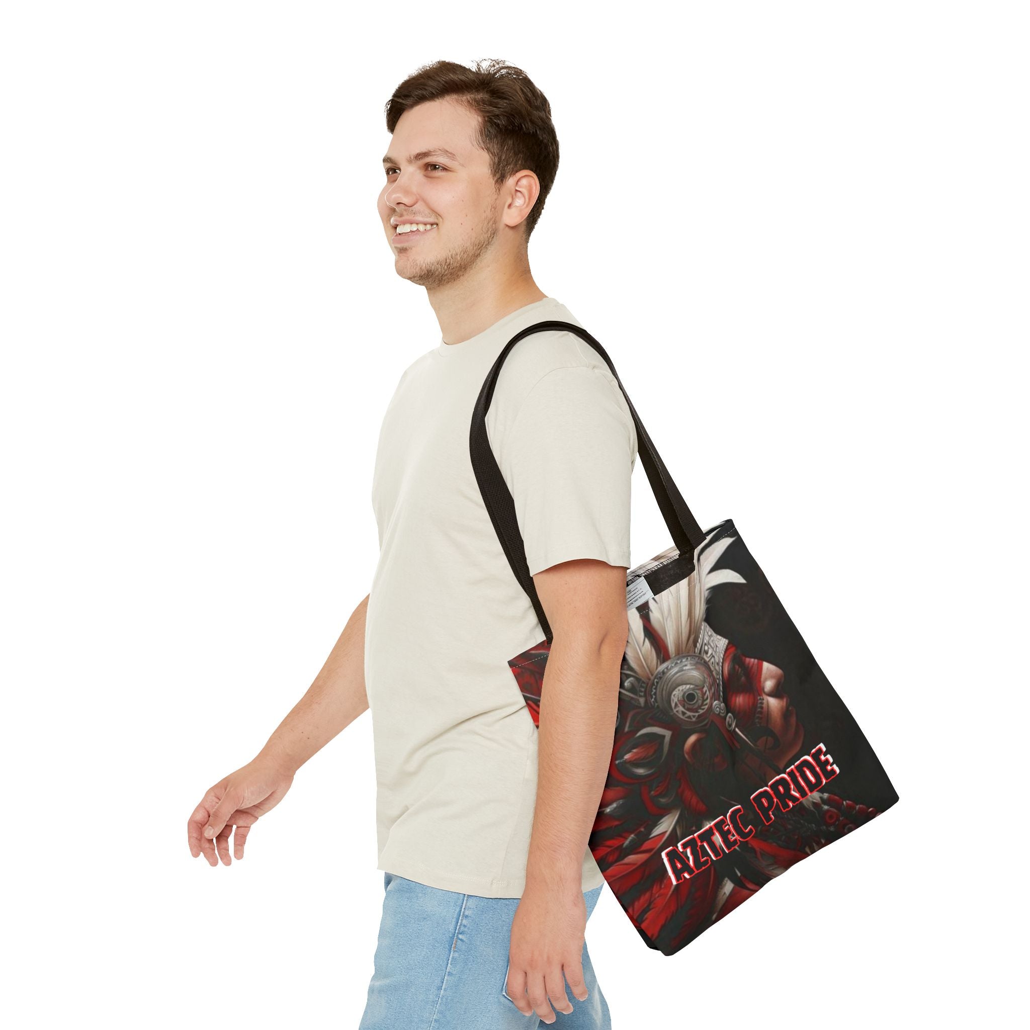 Aztec Warrior King Tote Bag – Aztec-Inspired Reusable Shopping Bag | GringoArte