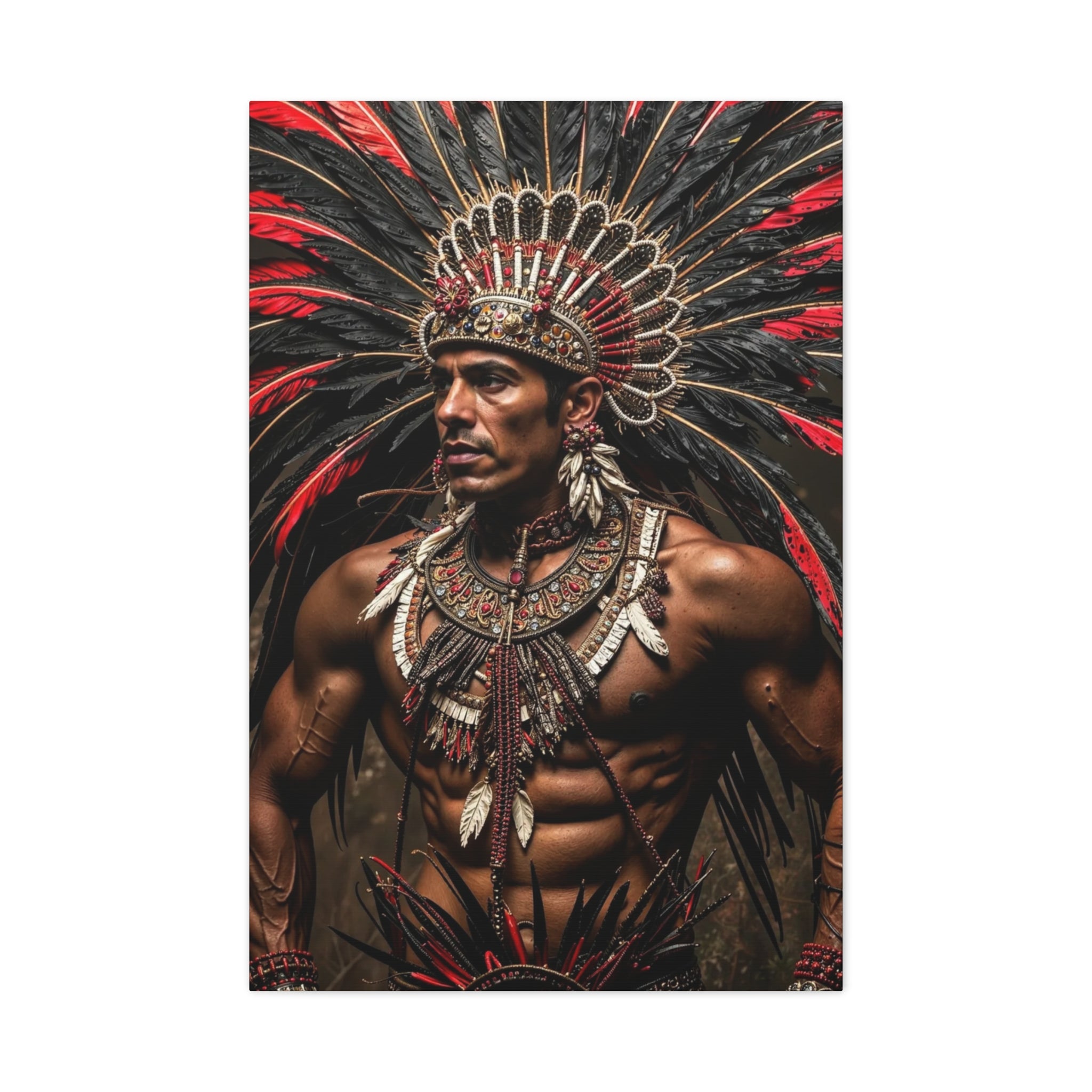 Aztec Sun Guardian – Bold Aztec Wall Art Canvas