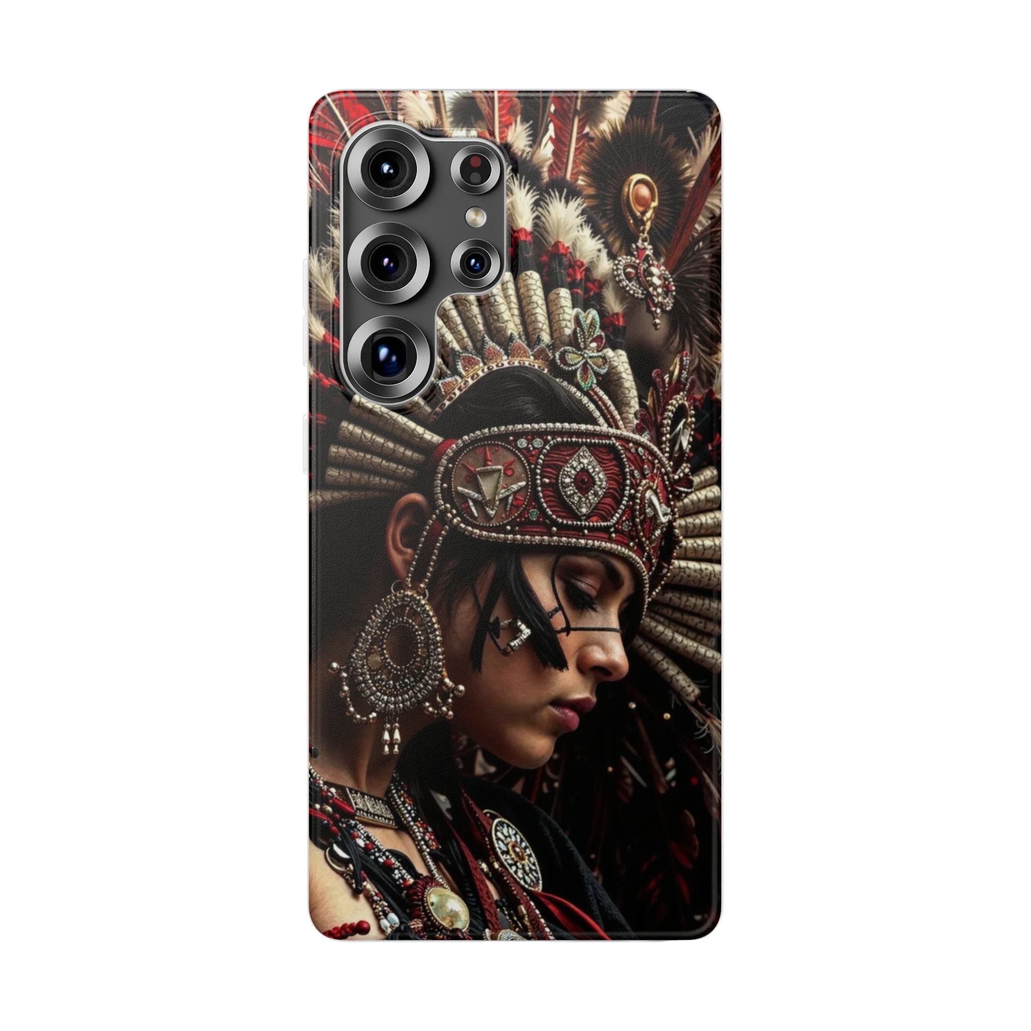 Aztec Goddess Spirit – Flexi Phone Case (iPhone & Samsung • Clear TPU • Made in USA • Personalized Option)