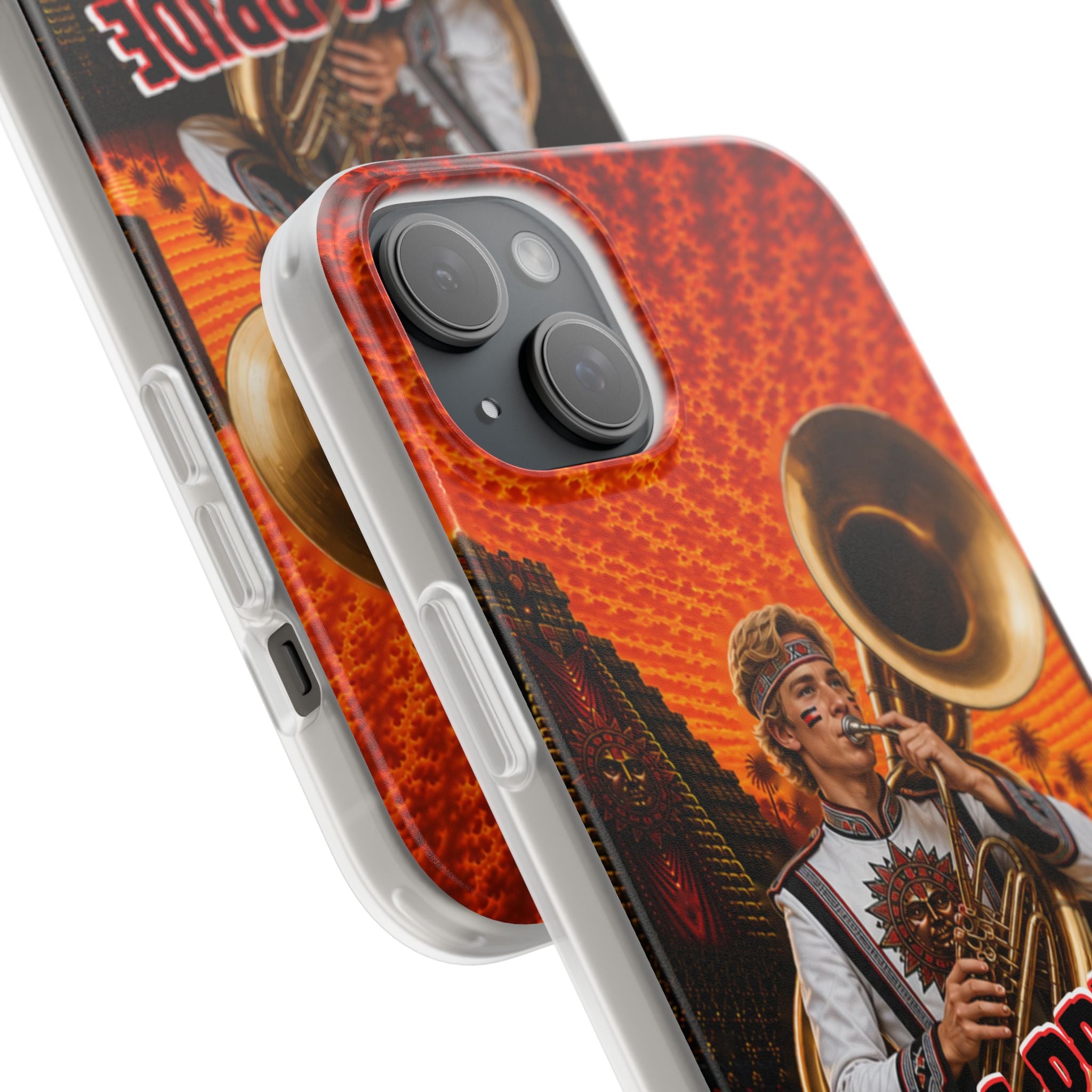 Aztec Band Warrior – Flexi Phone Case (iPhone & Samsung • Clear TPU • Made & Shipped in the USA • 🚚 FREE USA Shipping • Personalized Option)