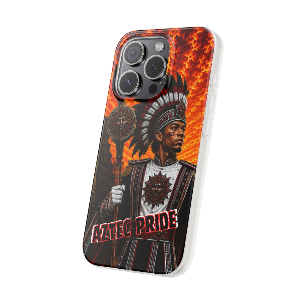 Aztec Drum Major Warrior – Flexi Phone Case (iPhone & Samsung • Clear TPU • Made & Shipped in the USA • 🚚 FREE USA Shipping • Personalized Option)