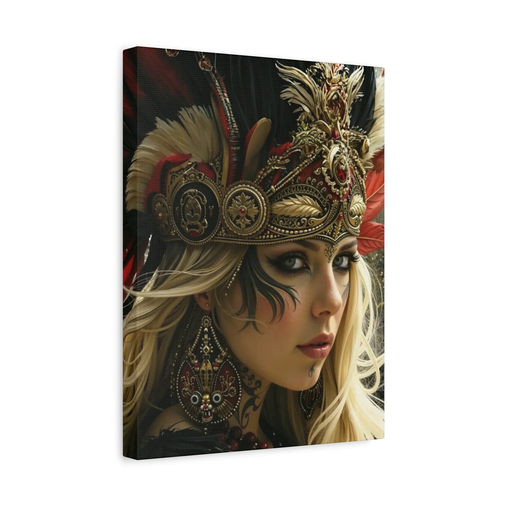 Aztec Fireheart Queen – Bold Aztec Wall Art Canvas