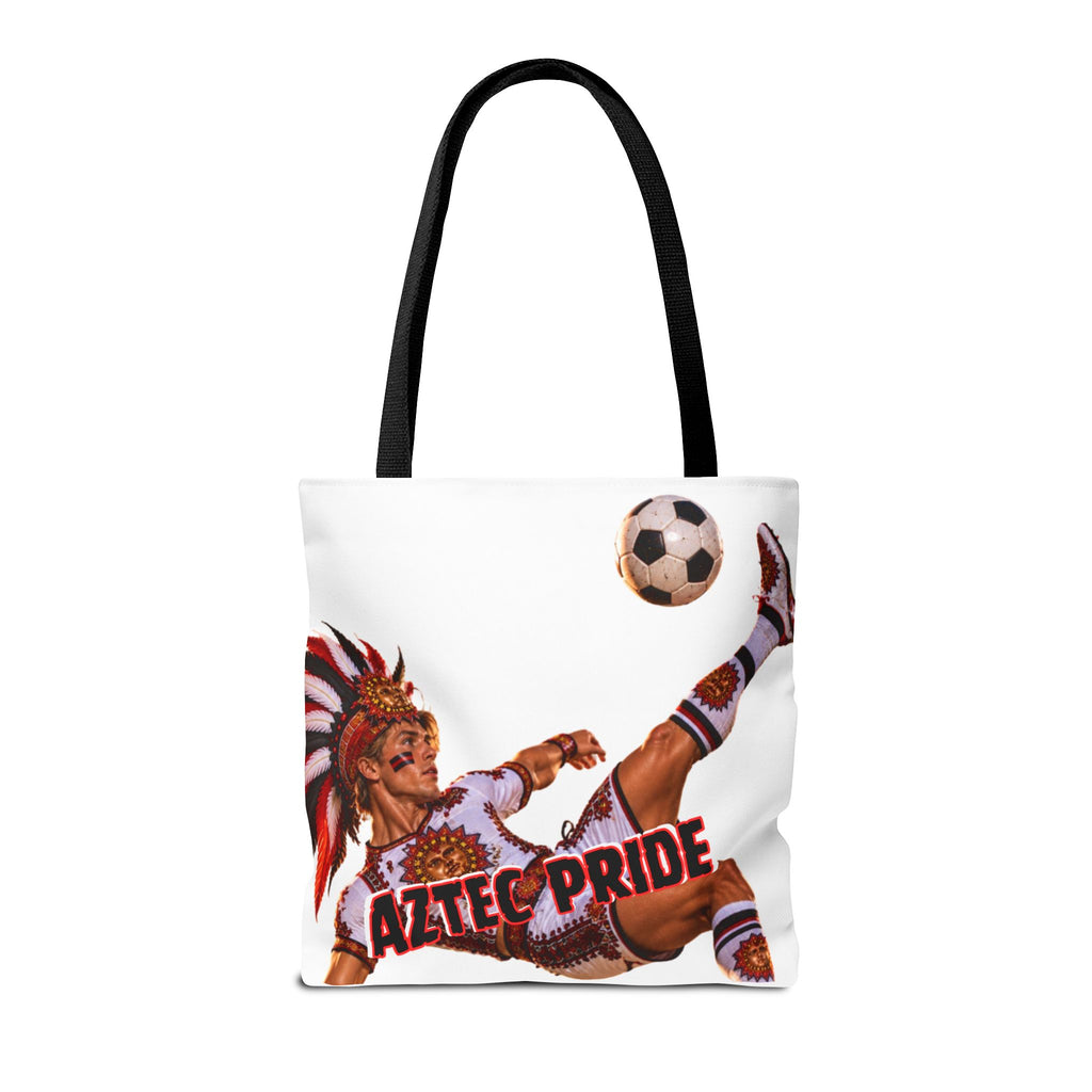 Aztec Soccer Warrior Tote Bag | Aztec-Inspired AI Art • Made & Shipped in the USA • 🚚 FREE USA Shipping • FREE Personalization