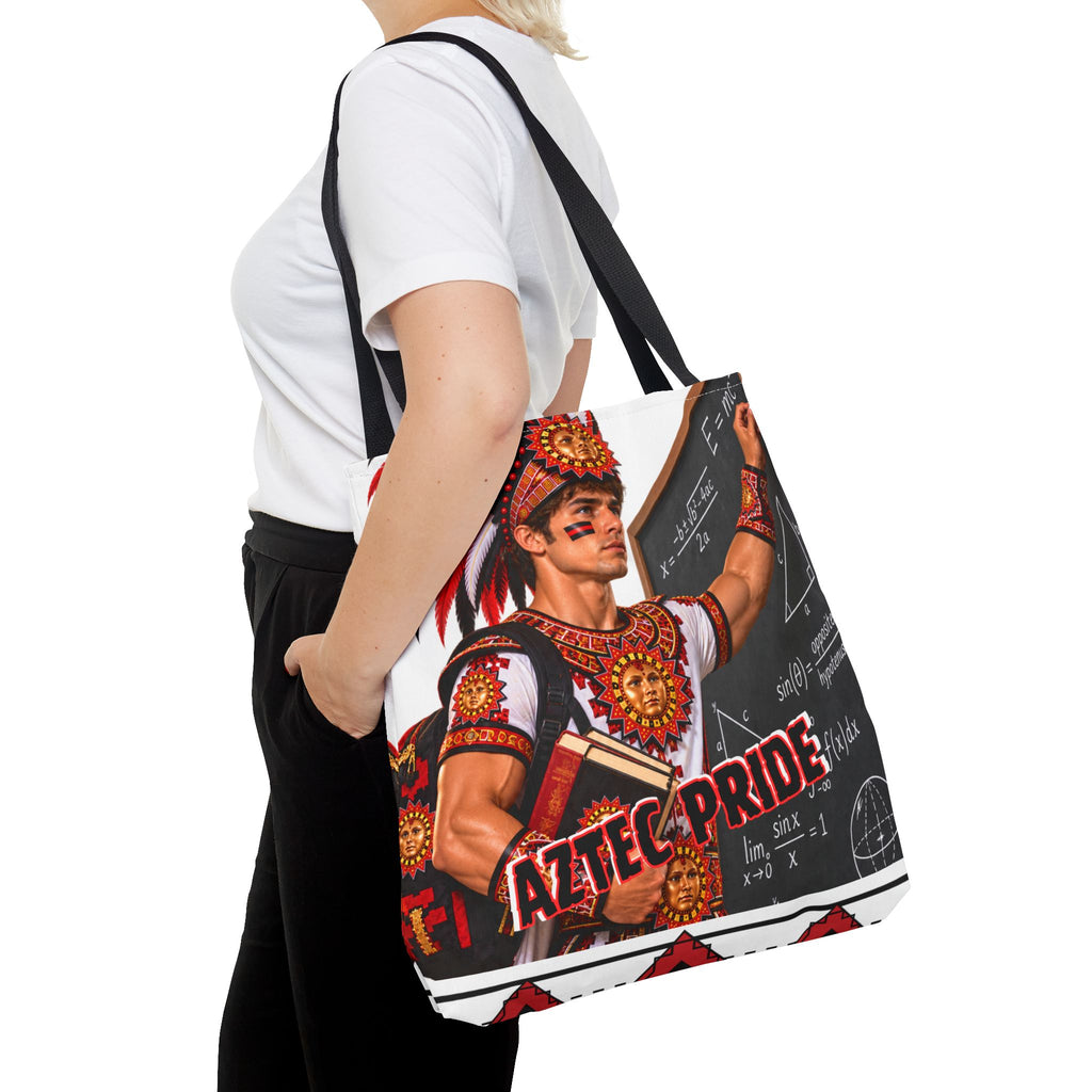 Aztec Mathematician Warrior Tote Bag | Aztec-Inspired AI Art • Made & Shipped in the USA • 🚚 FREE USA Shipping • FREE Personalization