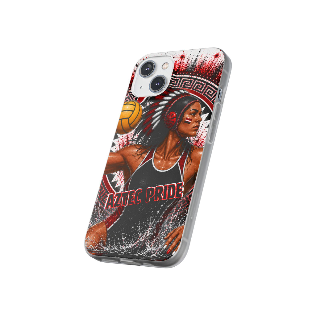 Aztec Water Polo Warrior – Flexi Phone Case (iPhone & Samsung • Clear TPU • Made in USA • Personalized Option)