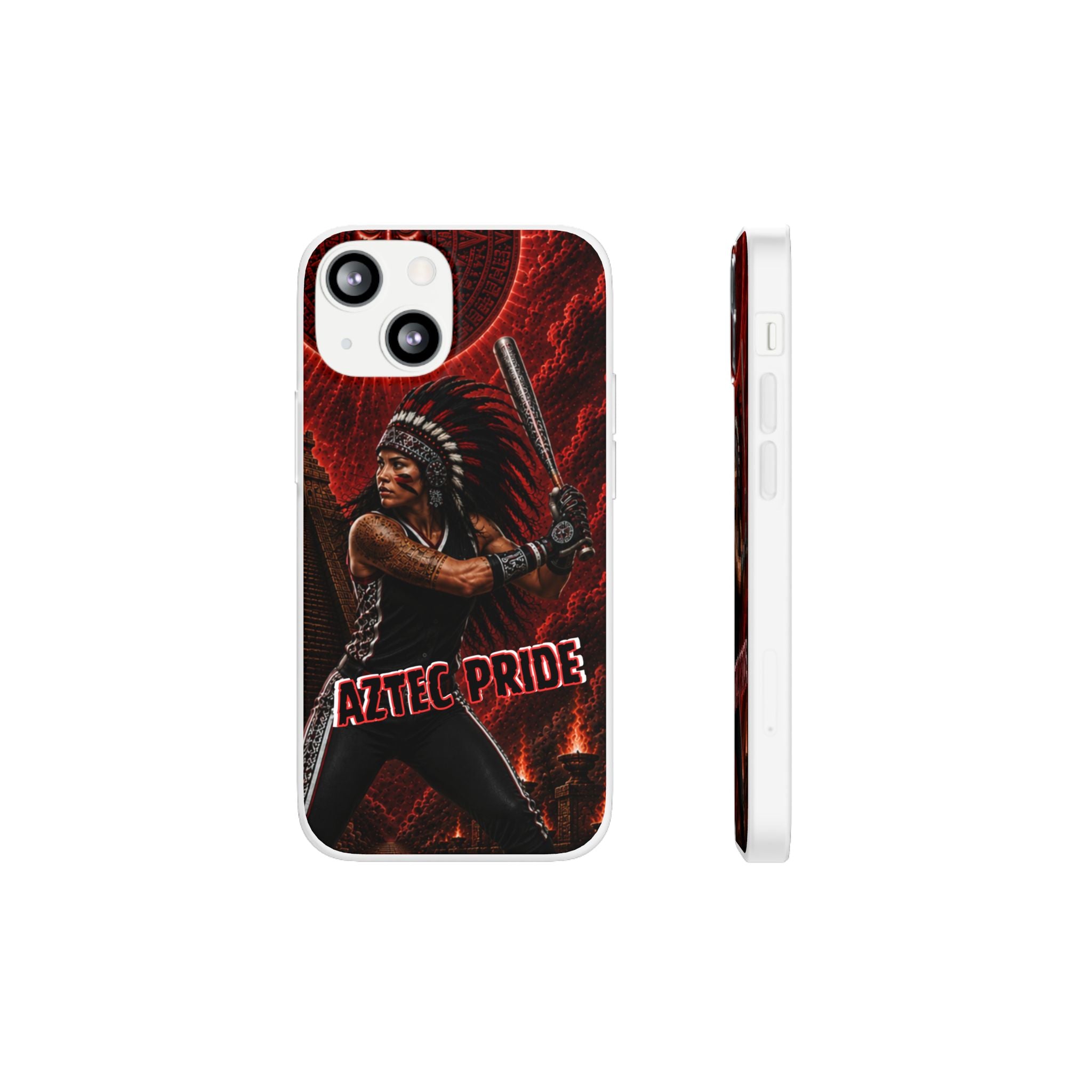 Aztec Softball Warrior – Flexi Phone Case (iPhone & Samsung • Clear TPU • Made in USA • Personalized Option)