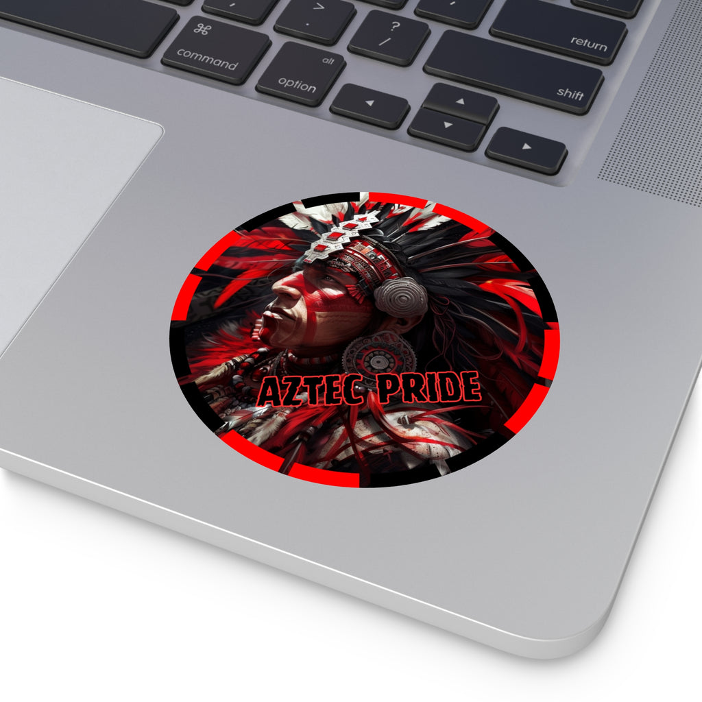 Aztec Loyal Warrior Round Vinyl Sticker - Waterproof Matte Decal (2"-6")