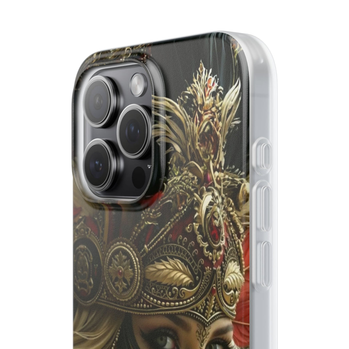 Aztec Fireheart Queen – Flexi Phone Case (iPhone & Samsung • Clear TPU • Made in USA • Personalized Option)