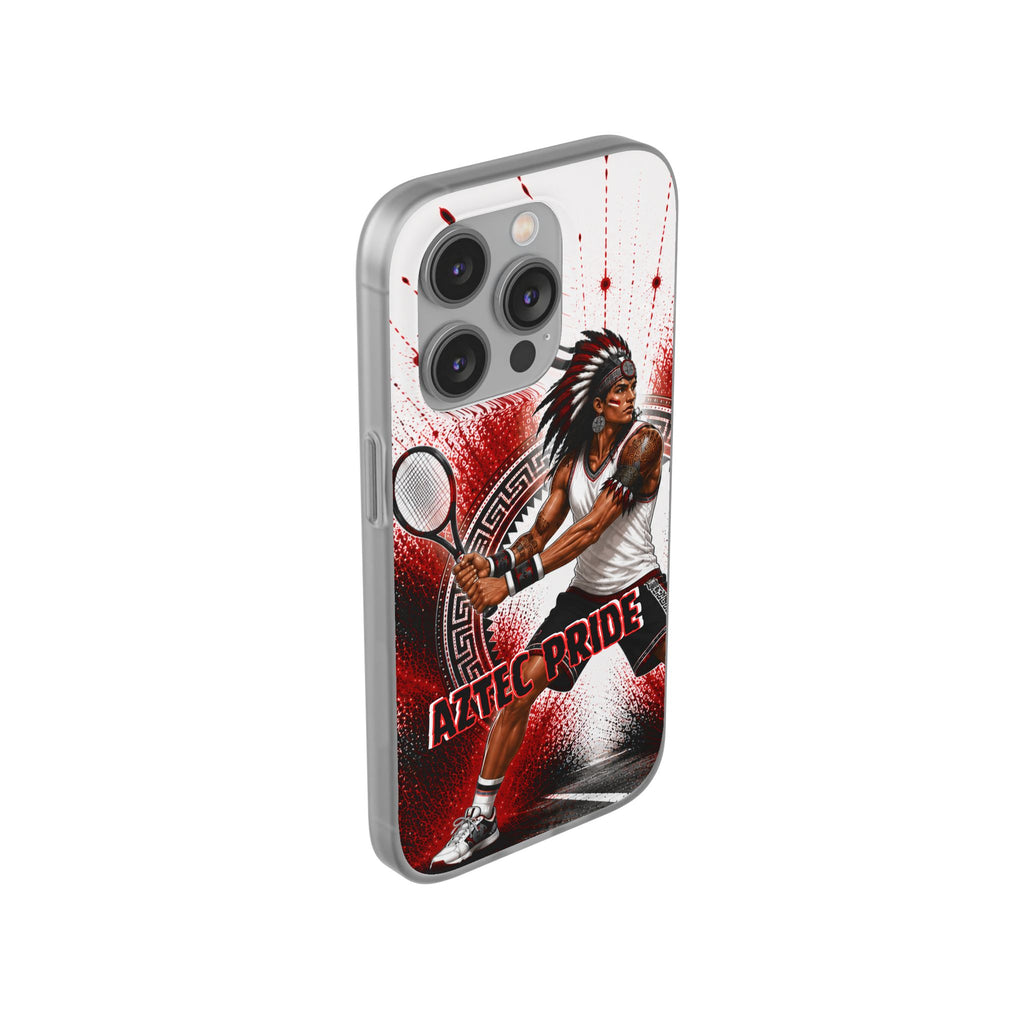 Aztec Tennis Male Warrior – Flexi Phone Case (iPhone & Samsung • Clear TPU • Made & Shipped in the USA • 🚚 FREE USA Shipping • Personalized Option)