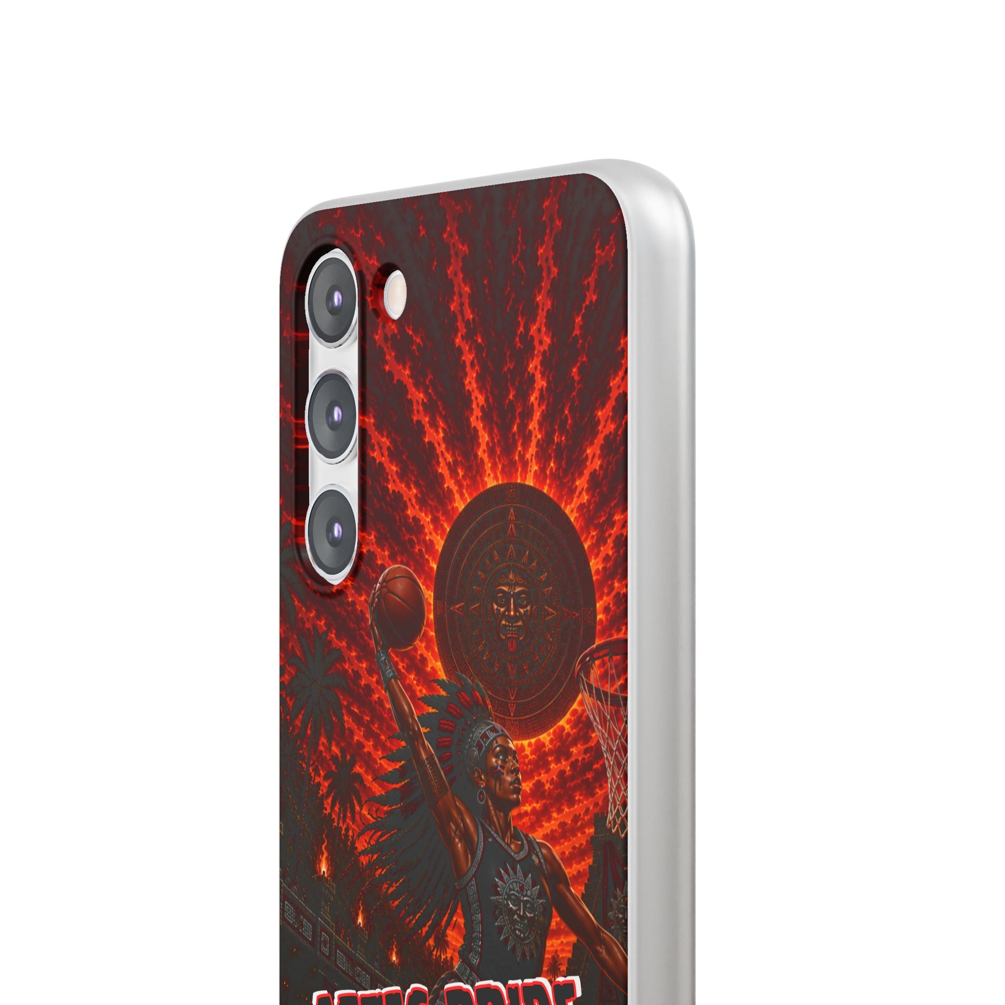 Aztec Basketball Female Warrior – Flexi Phone Case (iPhone & Samsung • Clear TPU • Made & Shipped in the USA • 🚚 FREE USA Shipping • Personalized Option)