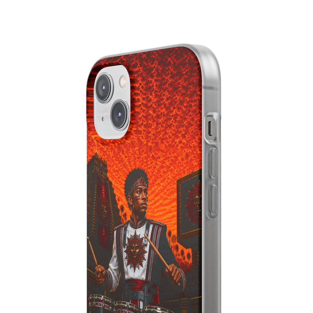 Aztec Band Warrior – Flexi Phone Case (iPhone & Samsung • Clear TPU • Made & Shipped in the USA • 🚚 FREE USA Shipping • Personalized Option)