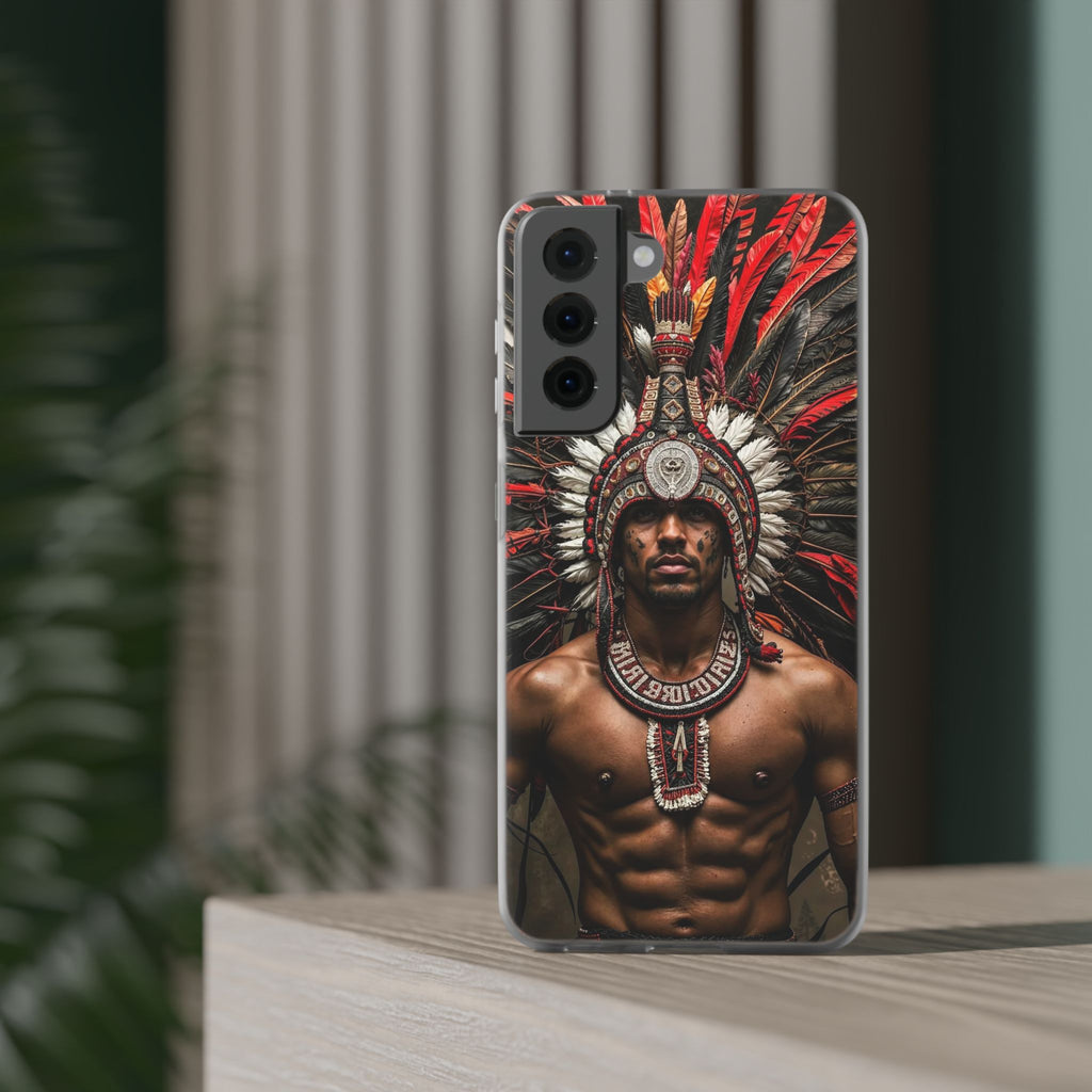 Aztec Warrior Eagle – Flexi Phone Case (iPhone & Samsung • Clear TPU • Made in USA • Personalized Option)