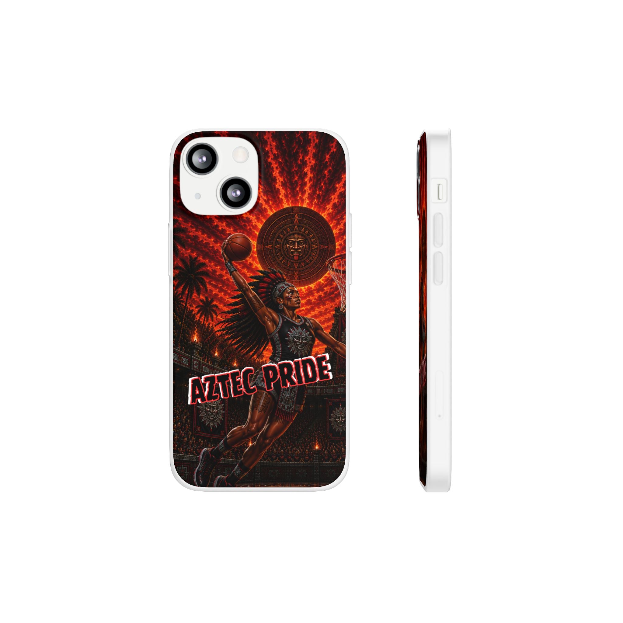 Aztec Basketball Female Warrior – Flexi Phone Case (iPhone & Samsung • Clear TPU • Made & Shipped in the USA • 🚚 FREE USA Shipping • Personalized Option)