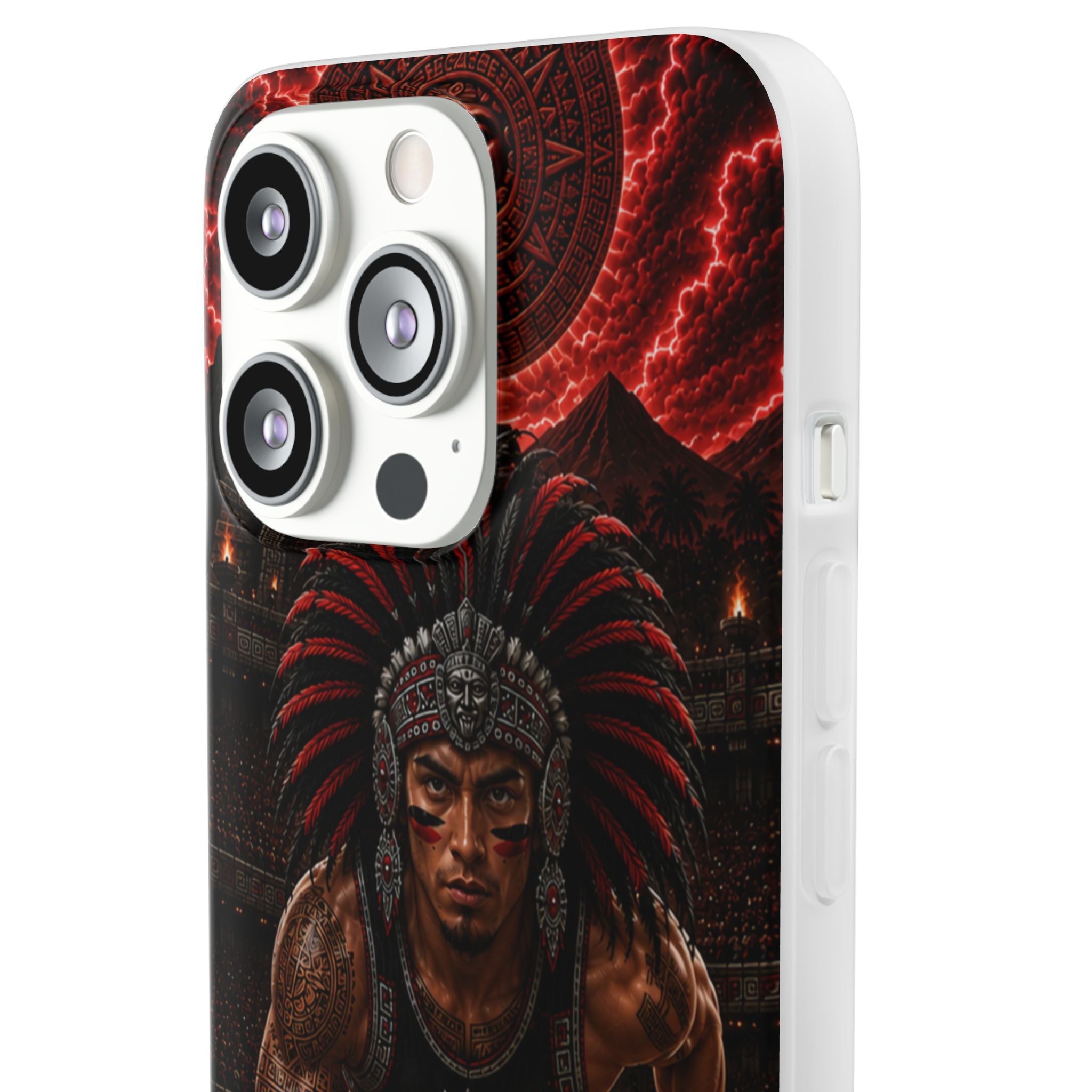 Aztec Track & Field Male Warrior – Flexi Phone Case (iPhone & Samsung • Clear TPU • Made & Shipped in the USA • 🚚 FREE USA Shipping • Personalized Option)