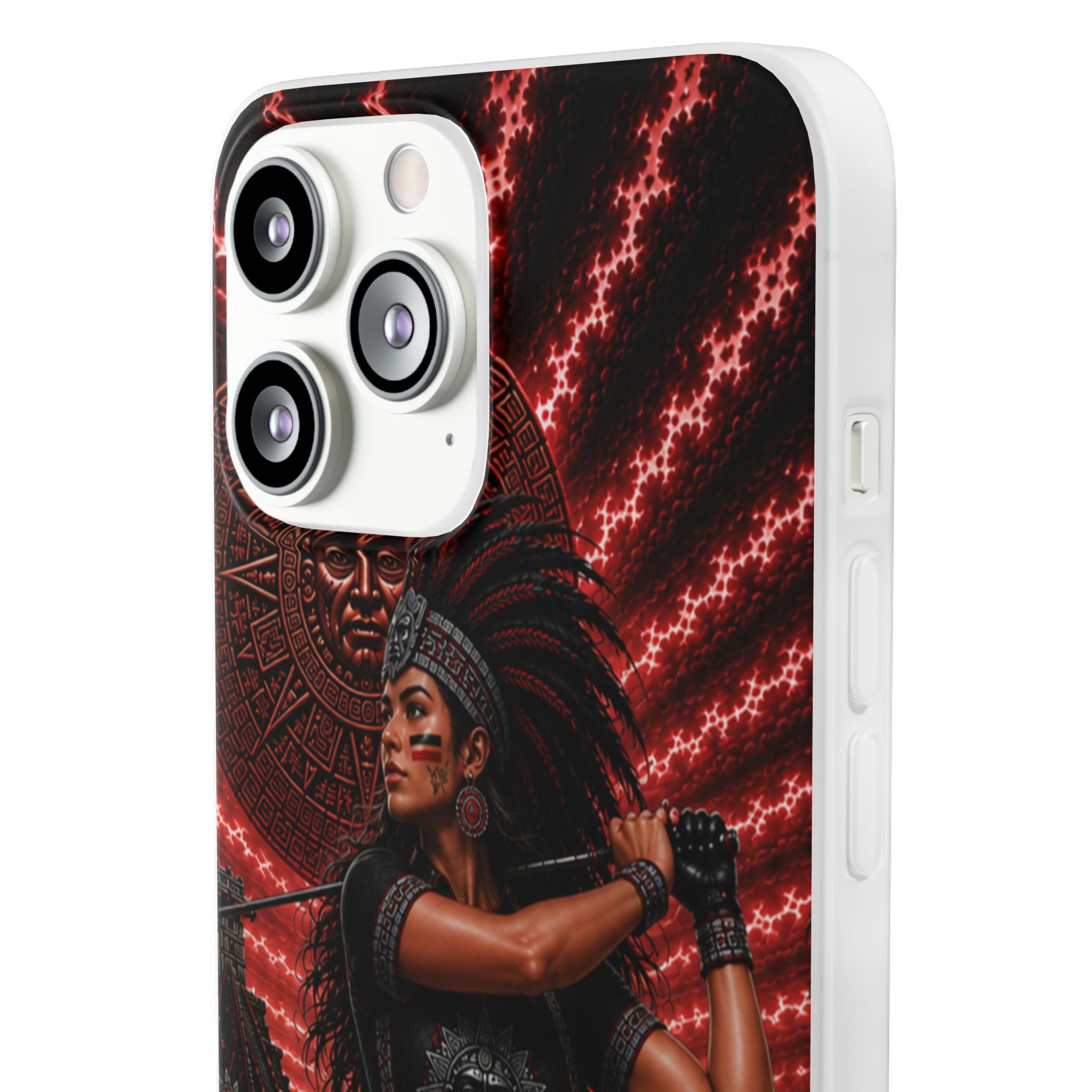 Aztec Golf Female Warrior – Flexi Phone Case (iPhone & Samsung • Clear TPU • Made & Shipped in the USA • 🚚 FREE USA Shipping • Personalized Option)