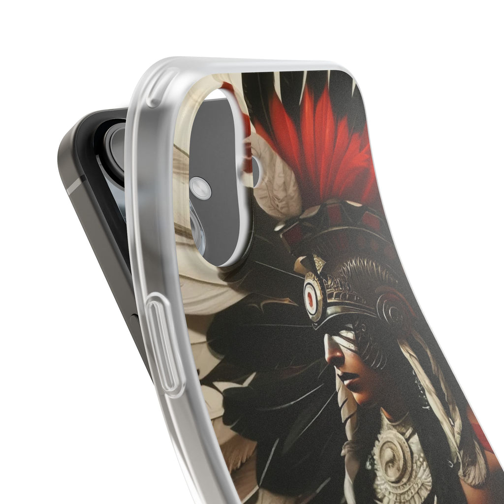 Aztec Fierce Warrior – Flexi Phone Case (iPhone & Samsung • Clear TPU • Made in USA • Personalized Option)