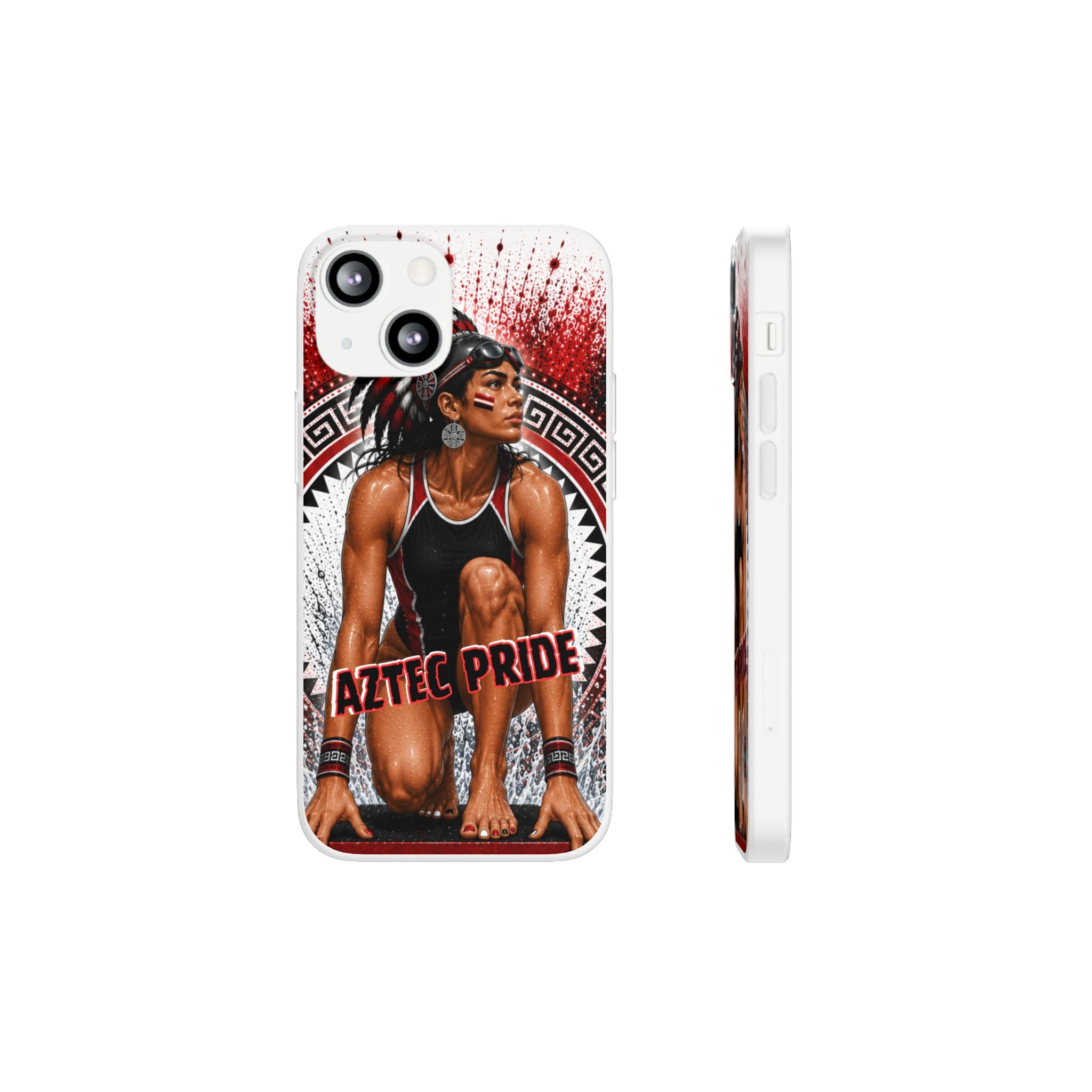 Aztec Swim & Dive Warrior – Flexi Phone Case (iPhone & Samsung • Clear TPU • Made & Shipped in the USA • 🚚 FREE USA Shipping • Personalized Option)
