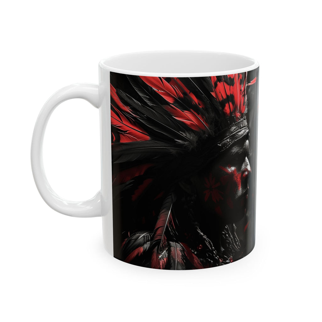 Aztec Jaguar Warrior – Ceramic Mug (11oz, 15oz • Dishwasher & Microwave Safe • Made in USA • Personalized Option)