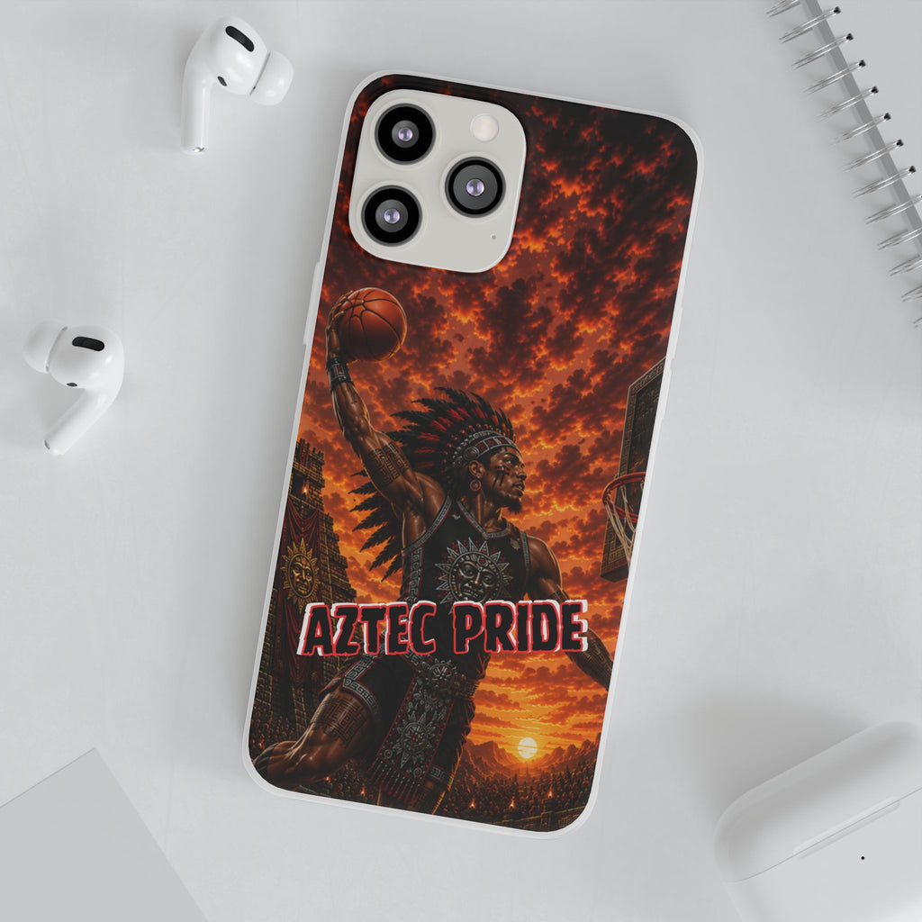 Aztec Basketball Male Warrior – Flexi Phone Case (iPhone & Samsung • Clear TPU • Made & Shipped in the USA • 🚚 FREE USA Shipping • Personalized Option)