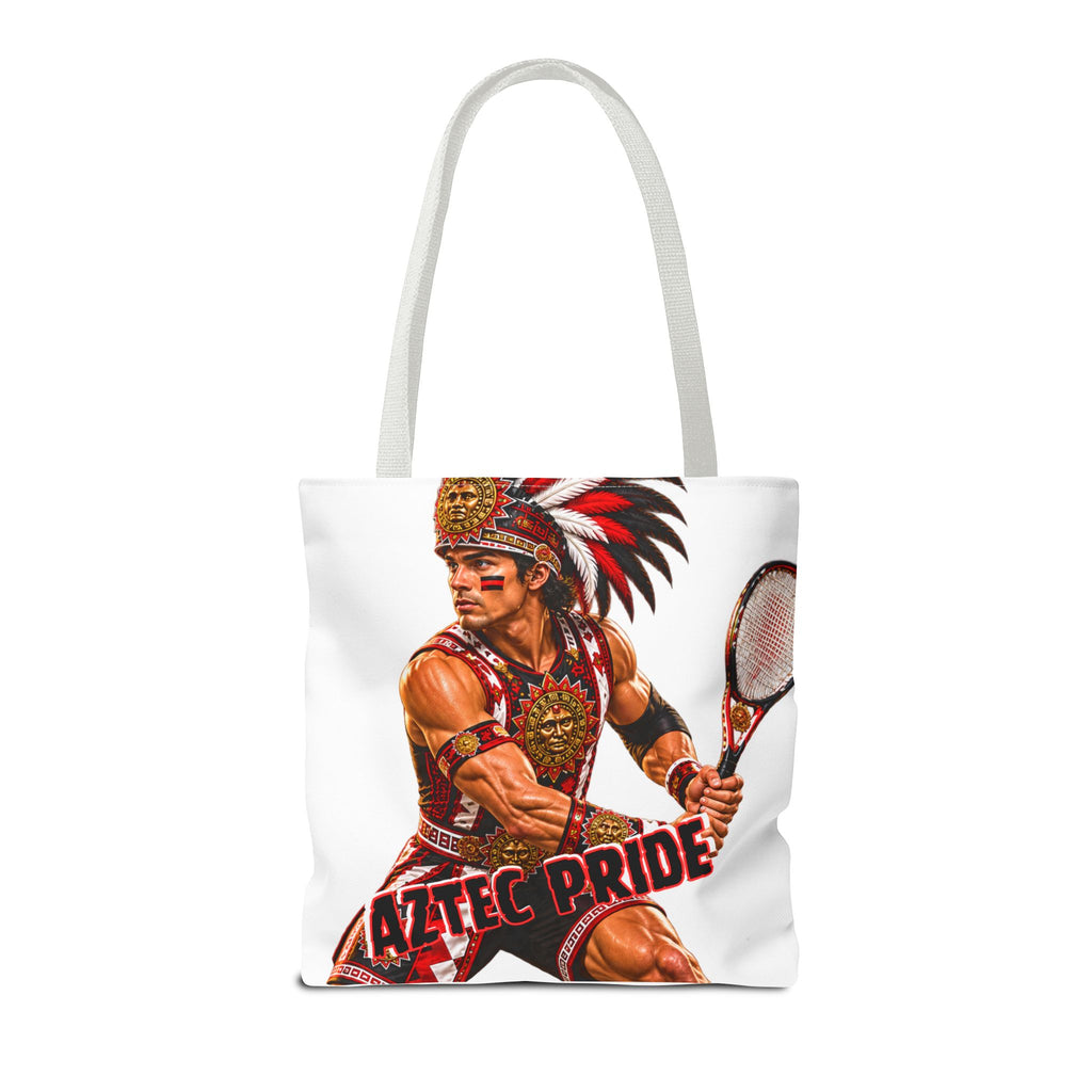 Aztec Tennis Male Warrior Tote Bag | Aztec-Inspired AI Art • Made & Shipped in the USA • 🚚 FREE USA Shipping • FREE Personalization