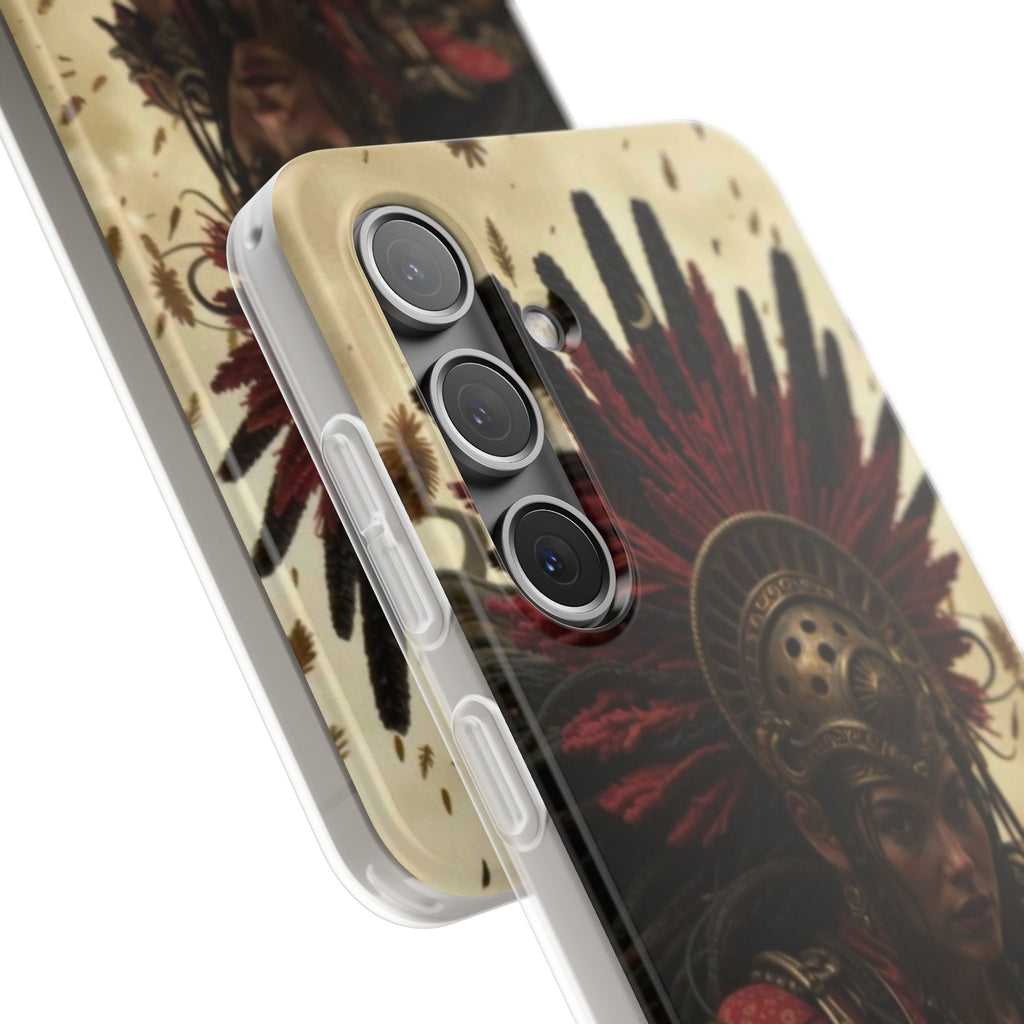Aztec Bloodwar Queen – Flexi Phone Case (iPhone & Samsung • Clear TPU • Made in USA • Personalized Option)