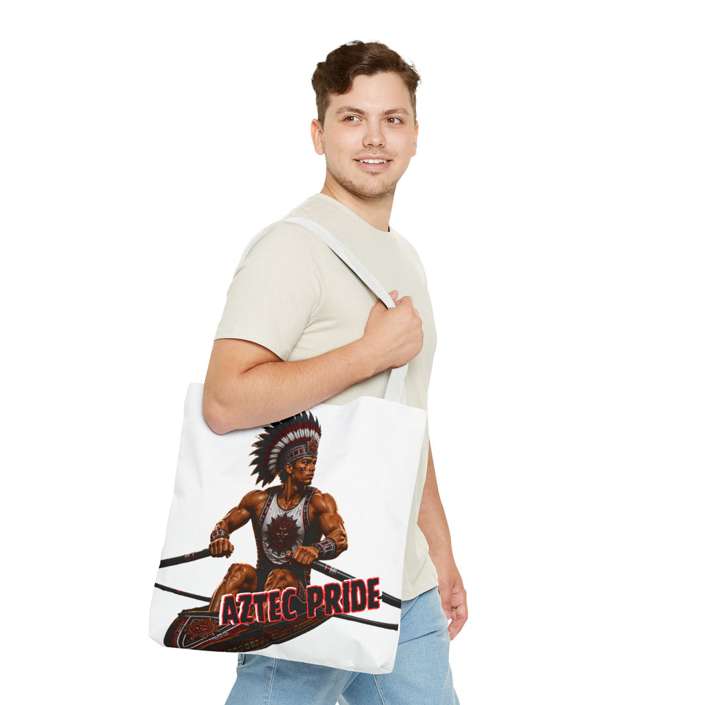Aztec Rowing Warrior Tote Bag | Aztec-Inspired AI Art • Made & Shipped in the USA • 🚚 FREE USA Shipping • FREE Personalization
