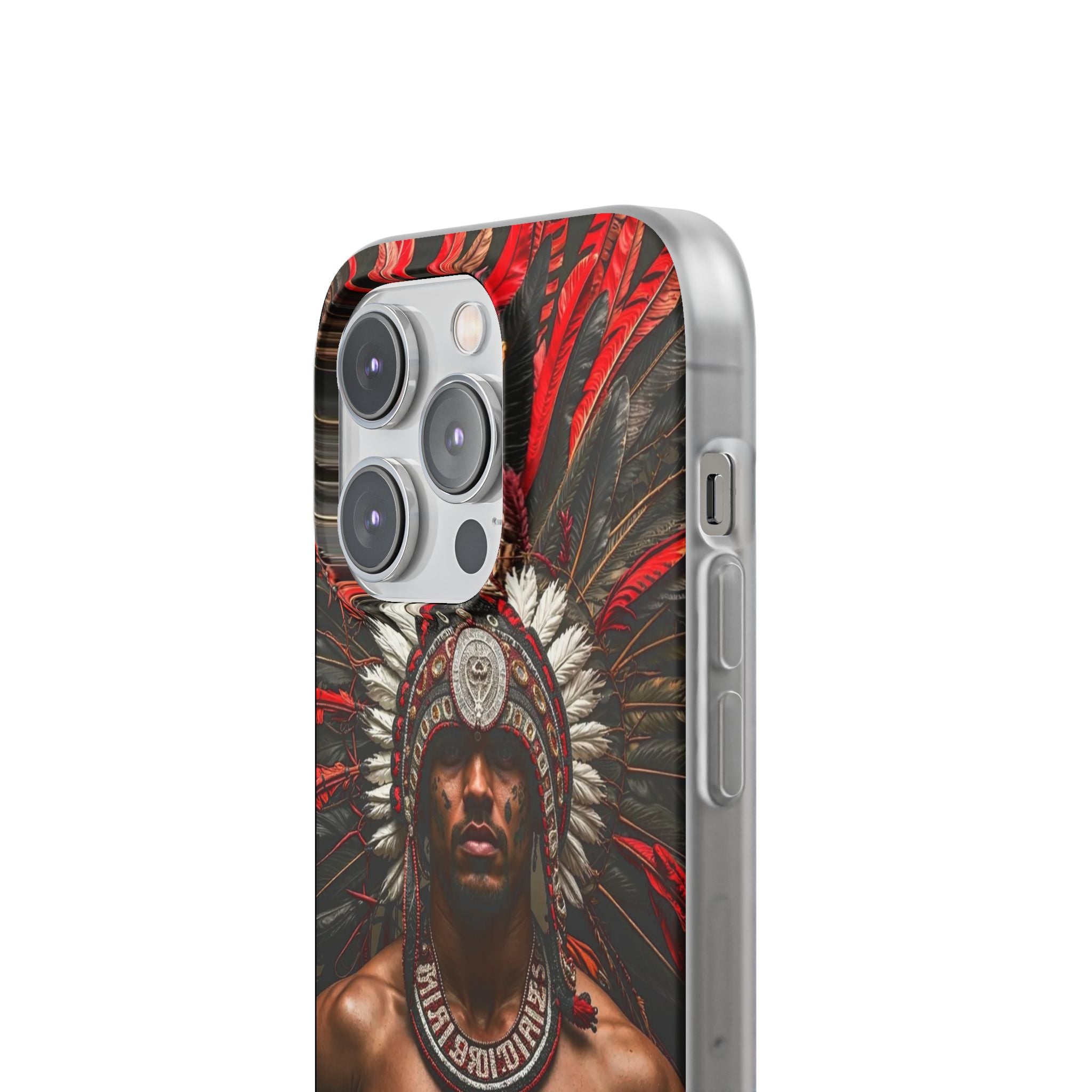 Aztec Warrior Eagle – Flexi Phone Case (iPhone & Samsung • Clear TPU • Made in USA • Personalized Option)