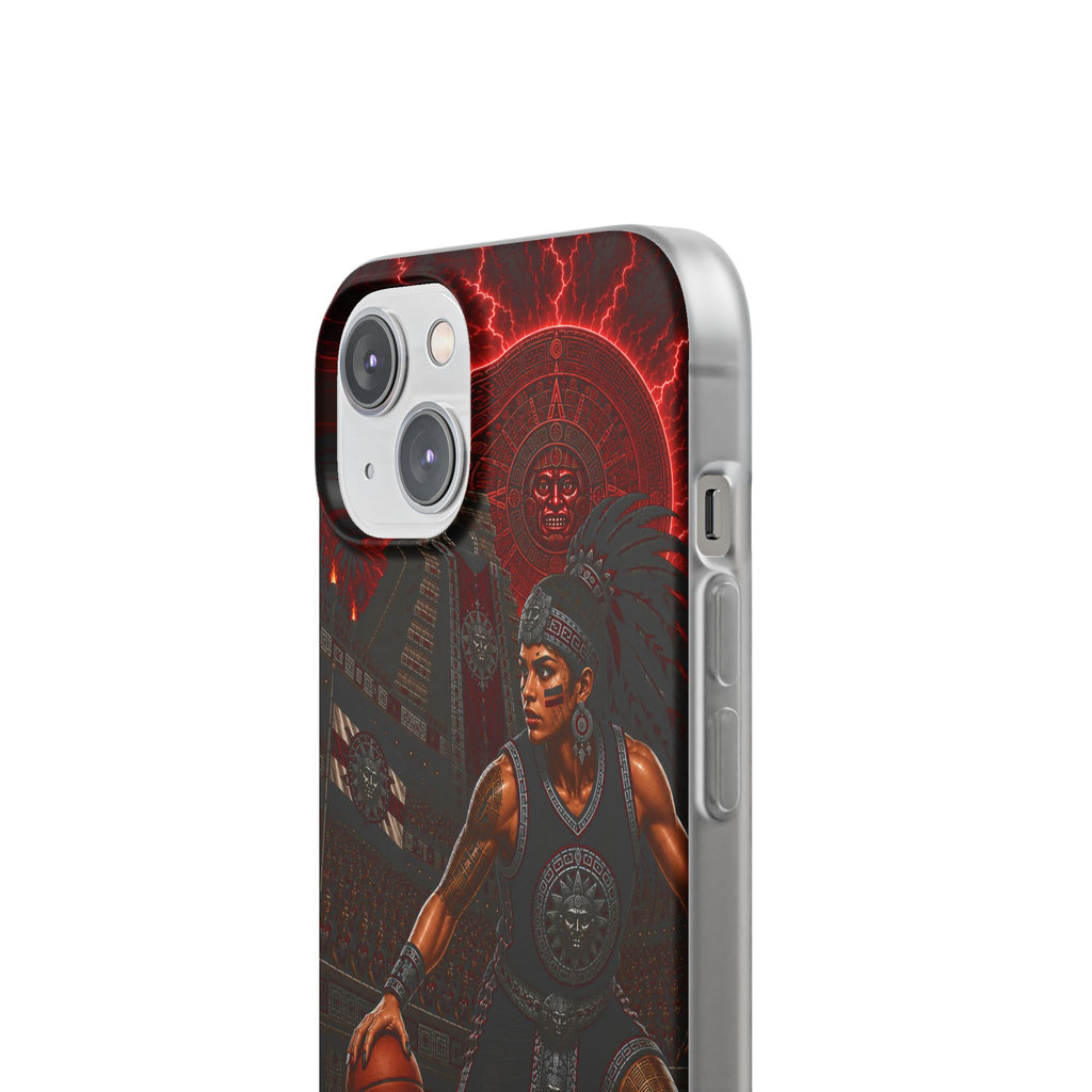 Aztec Basketball Female Warrior – Flexi Phone Case (iPhone & Samsung • Clear TPU • Made & Shipped in the USA • 🚚 FREE USA Shipping • Personalized Option)