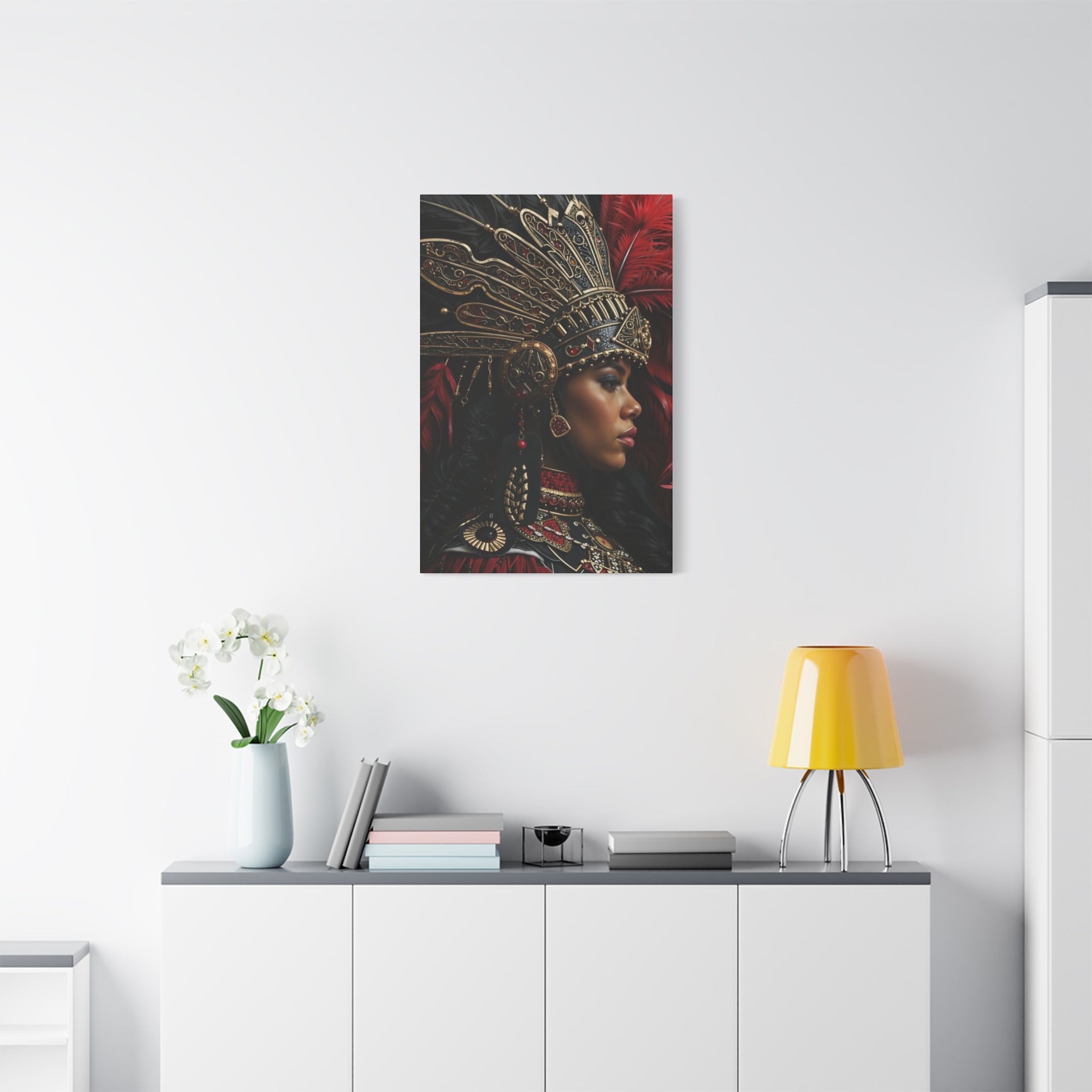 Aztec Lioness Queen – Bold Aztec Wall Art Canvas