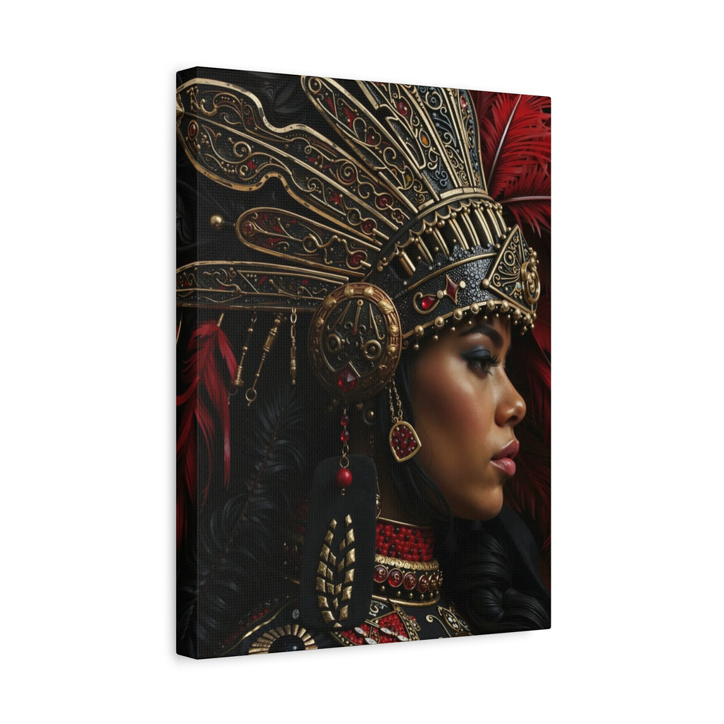 Aztec Lioness Queen – Bold Aztec Wall Art Canvas